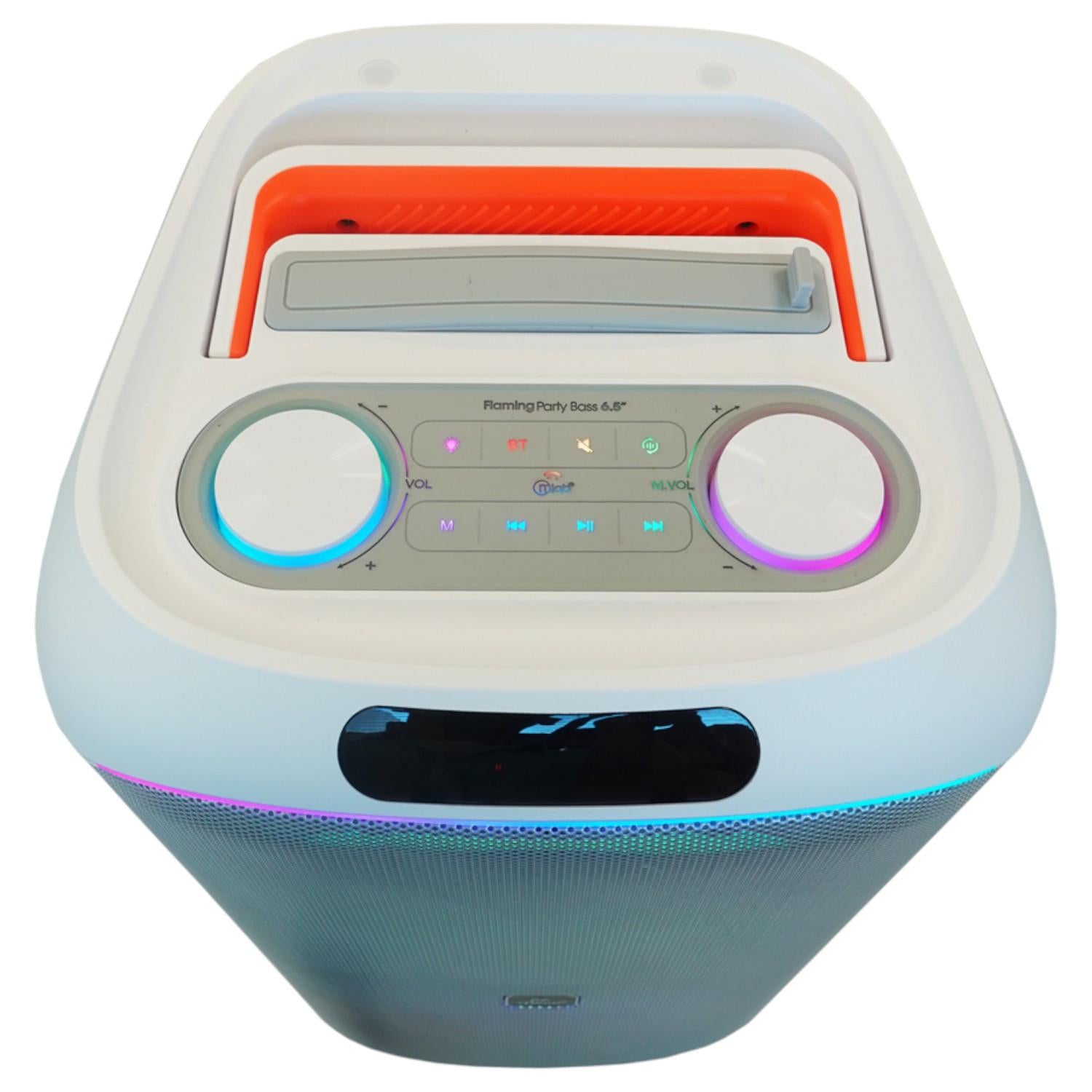 Parlante Karaoke 6" Flaming Party Bass White MicWireless 45W