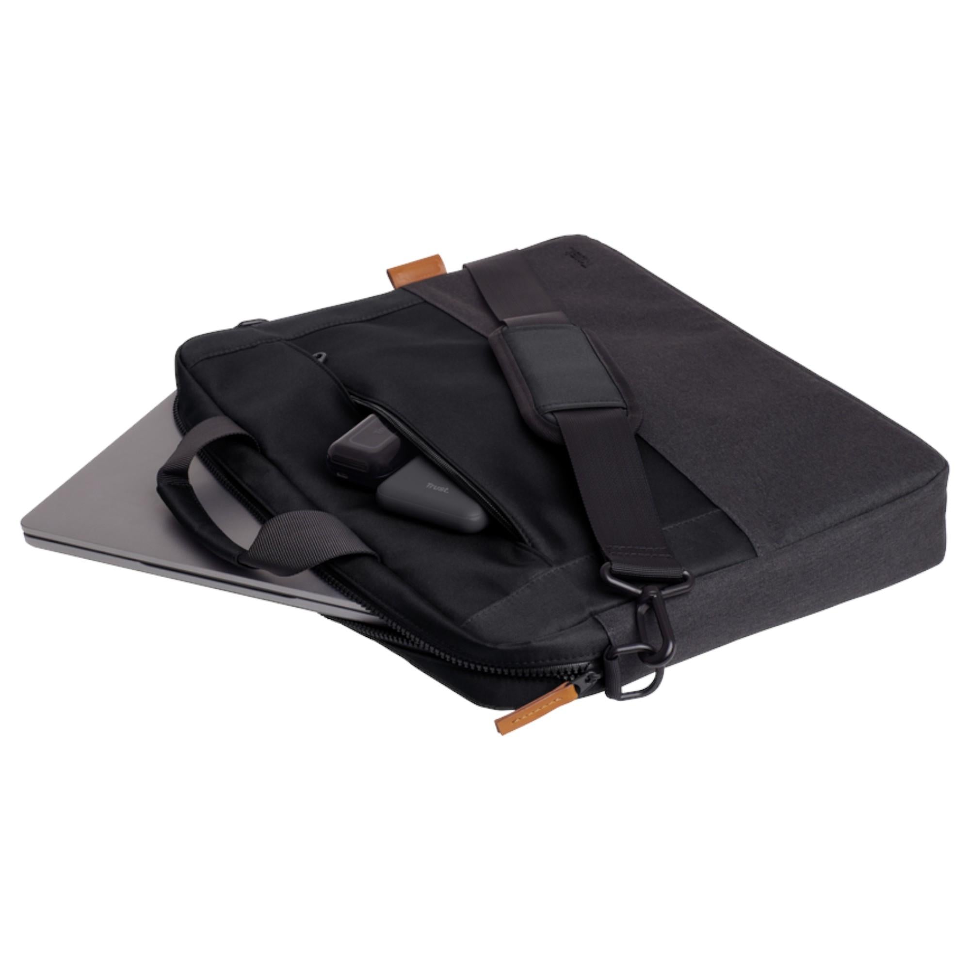 Bolso Notebook Trust Lisboa 16" Max UltraDelgado Black