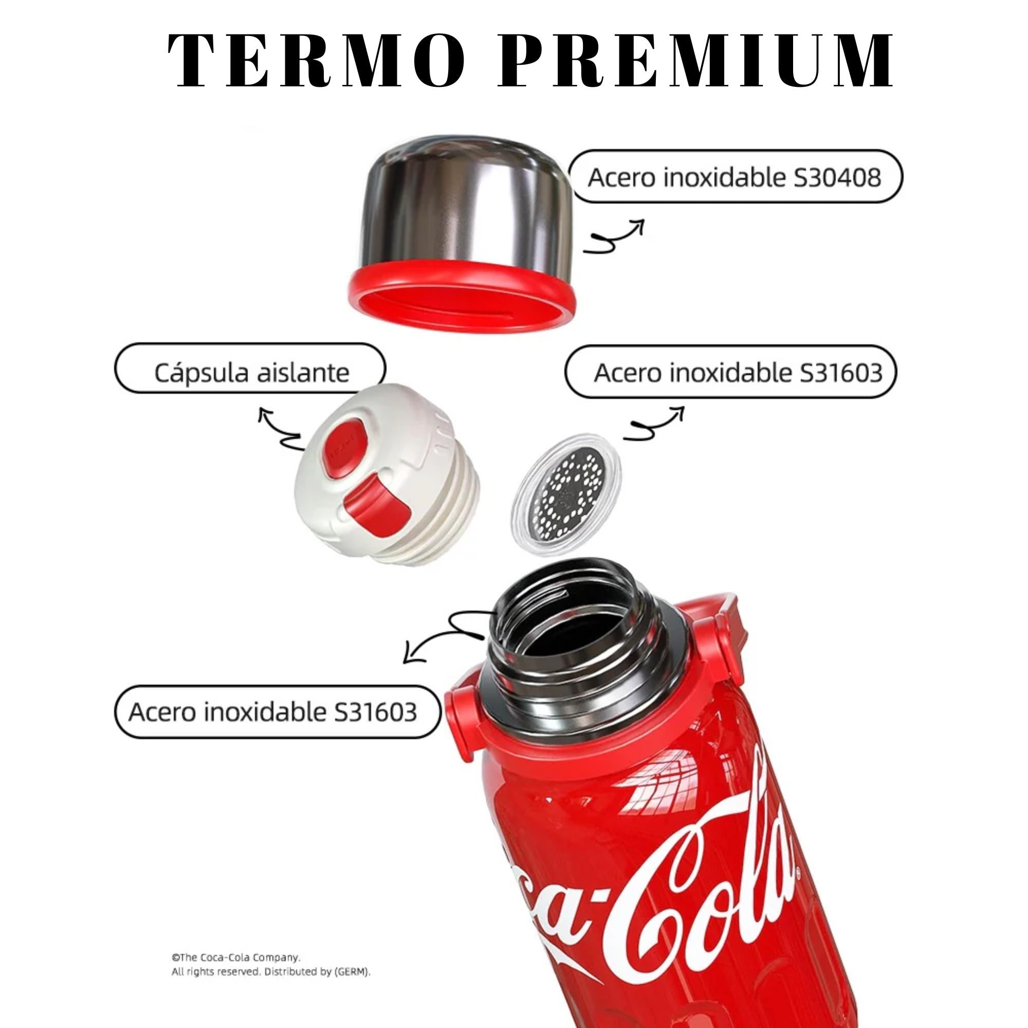 Termo Germ de Acero Inoxidable Coca-Cola 1.2L RED Edition