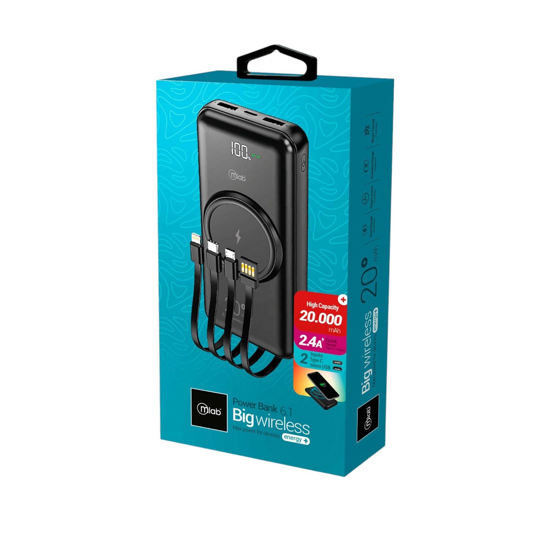 Powerbank Magnético 20000mAh con Carga Rápida e Inalámbricae