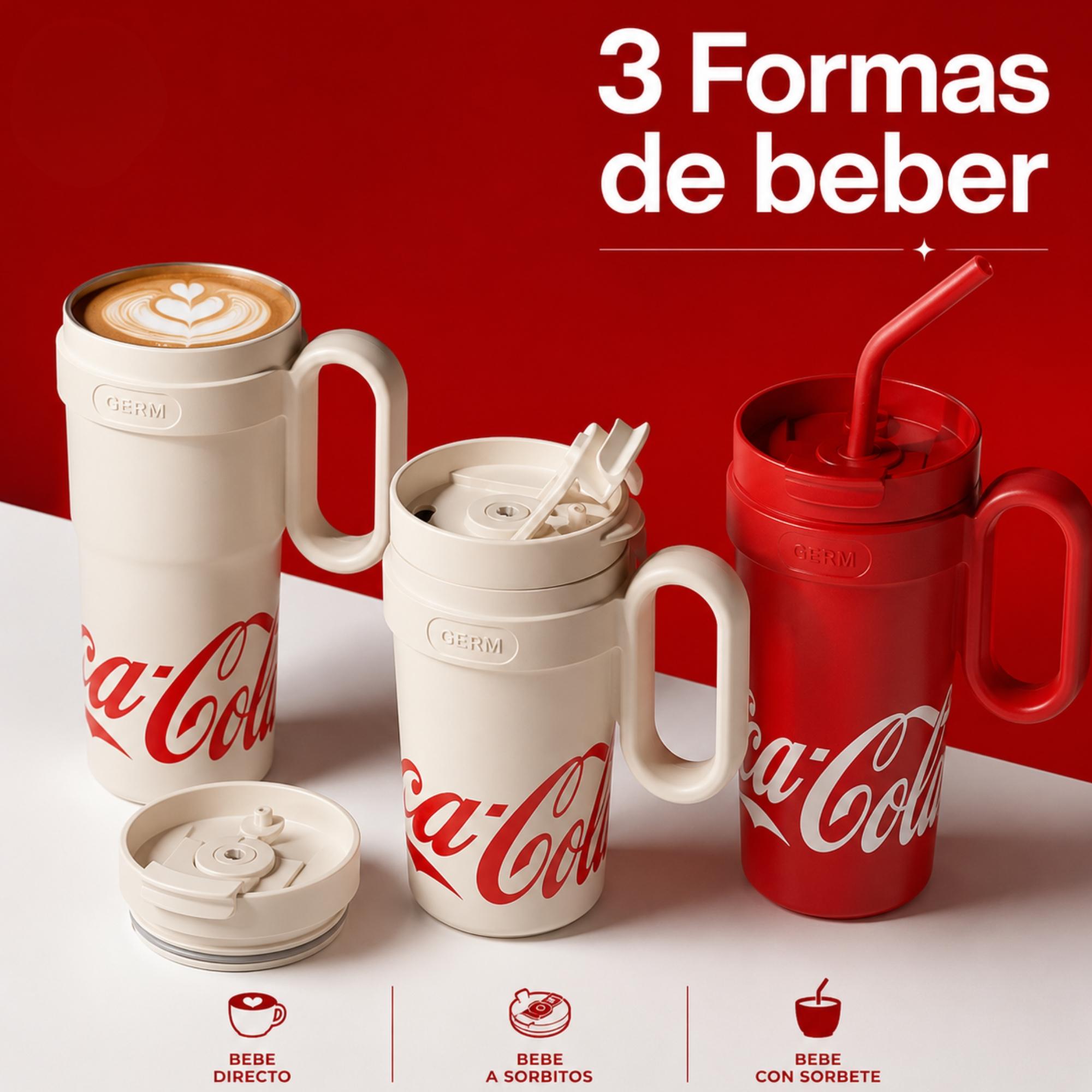 Vaso Térmico GERM Coca-Cola 1100ML White Acero Inoxidable