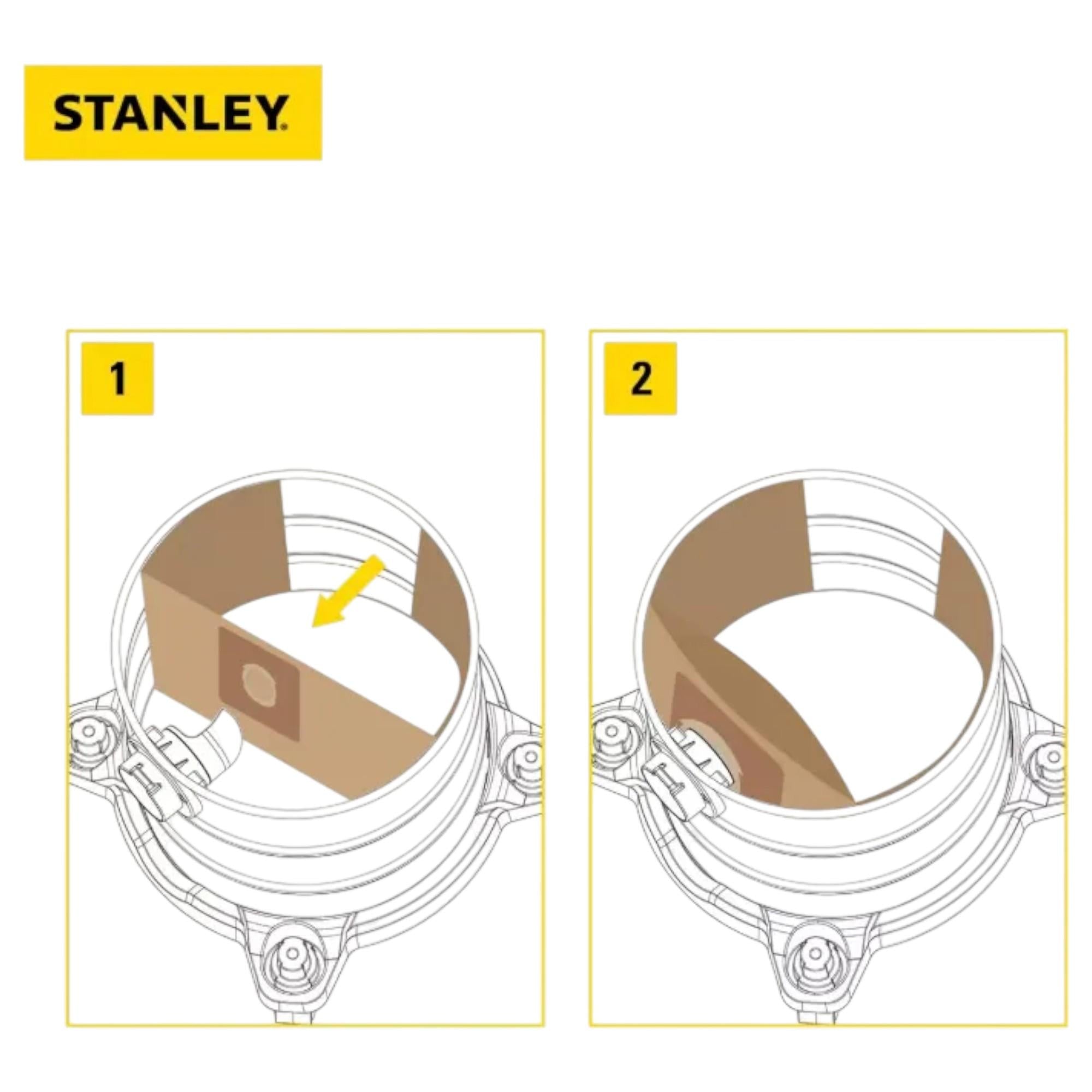 Pack de 3 Bolsas de Repuesto para Aspiradoras Stanley 1228N