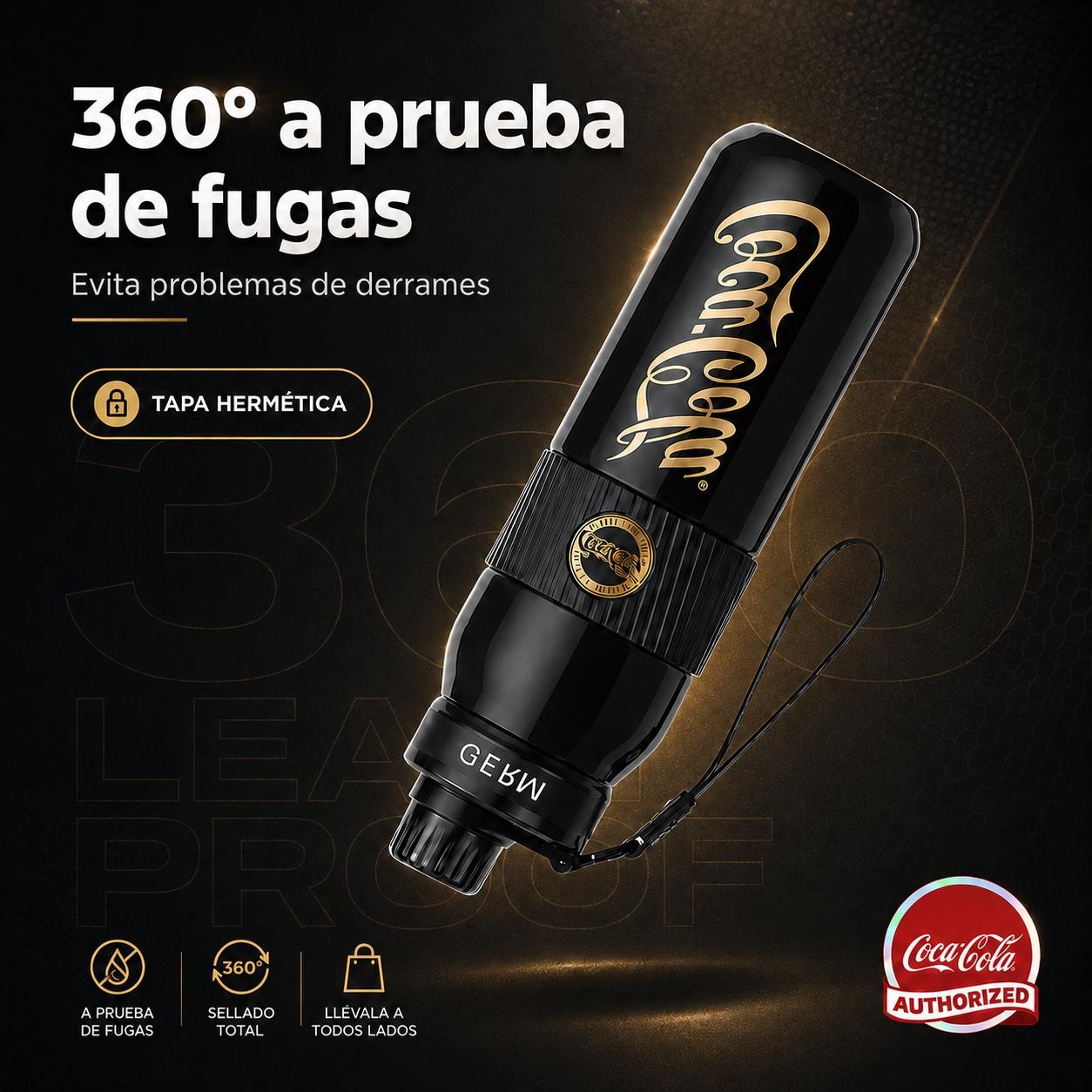 Termo Inoxidable GERM Coca-Cola 580ML Black Edition