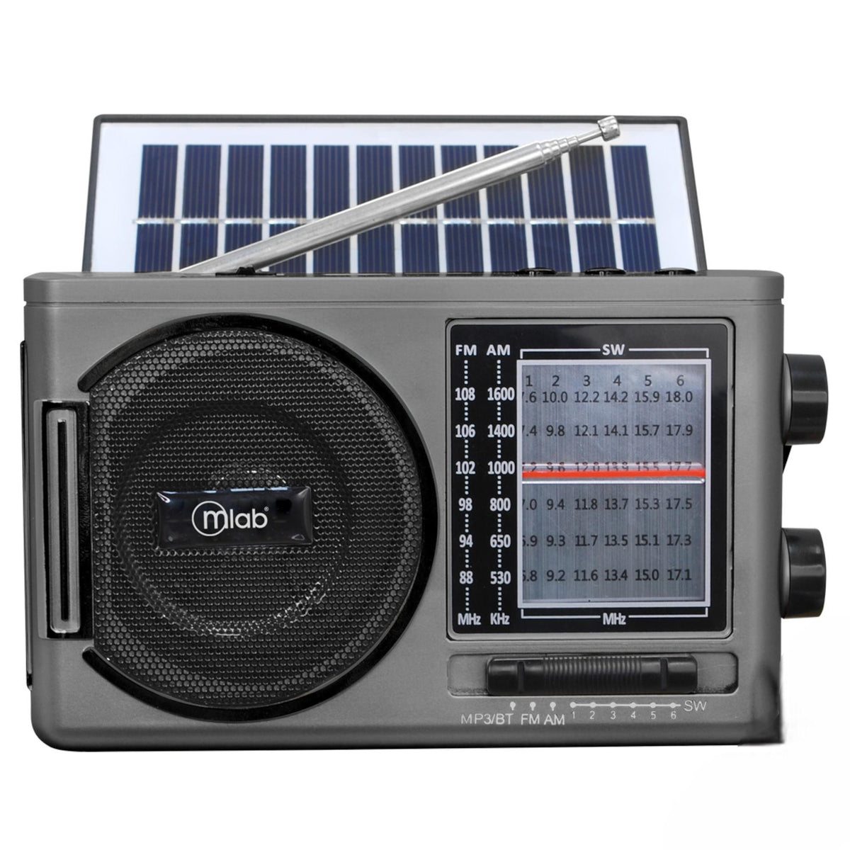 Radio Solar Recargable AM FM/ SW/ TF/ USB/ BT Retro Sunshine
