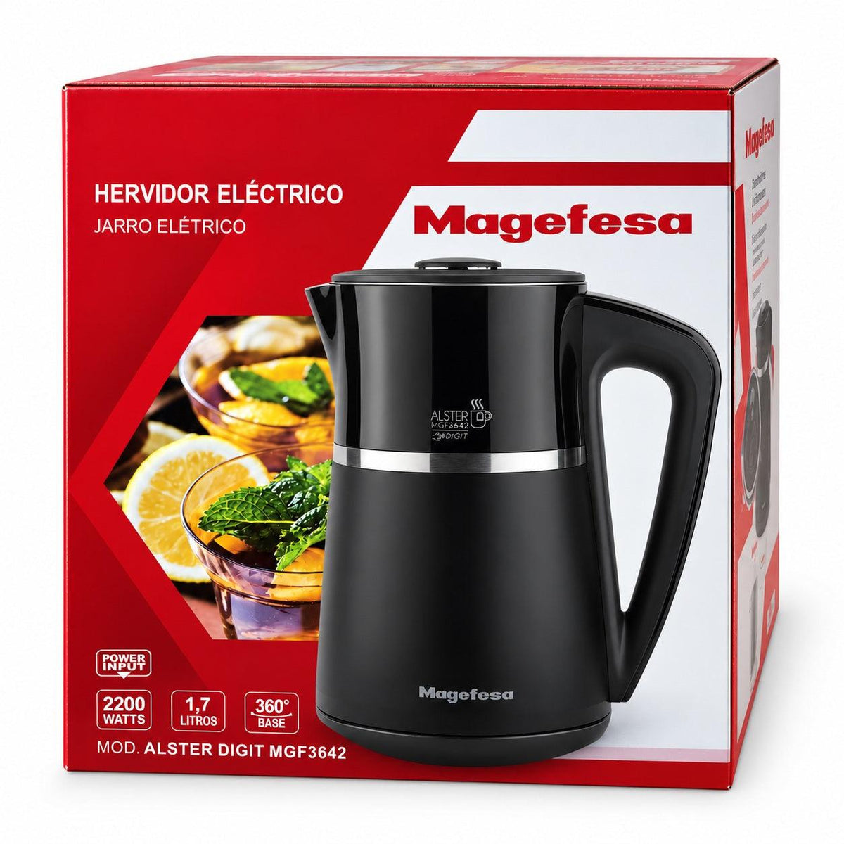 Hervidor Eléctrico 1.7L Inox 2200W con Temperatura Ajustable