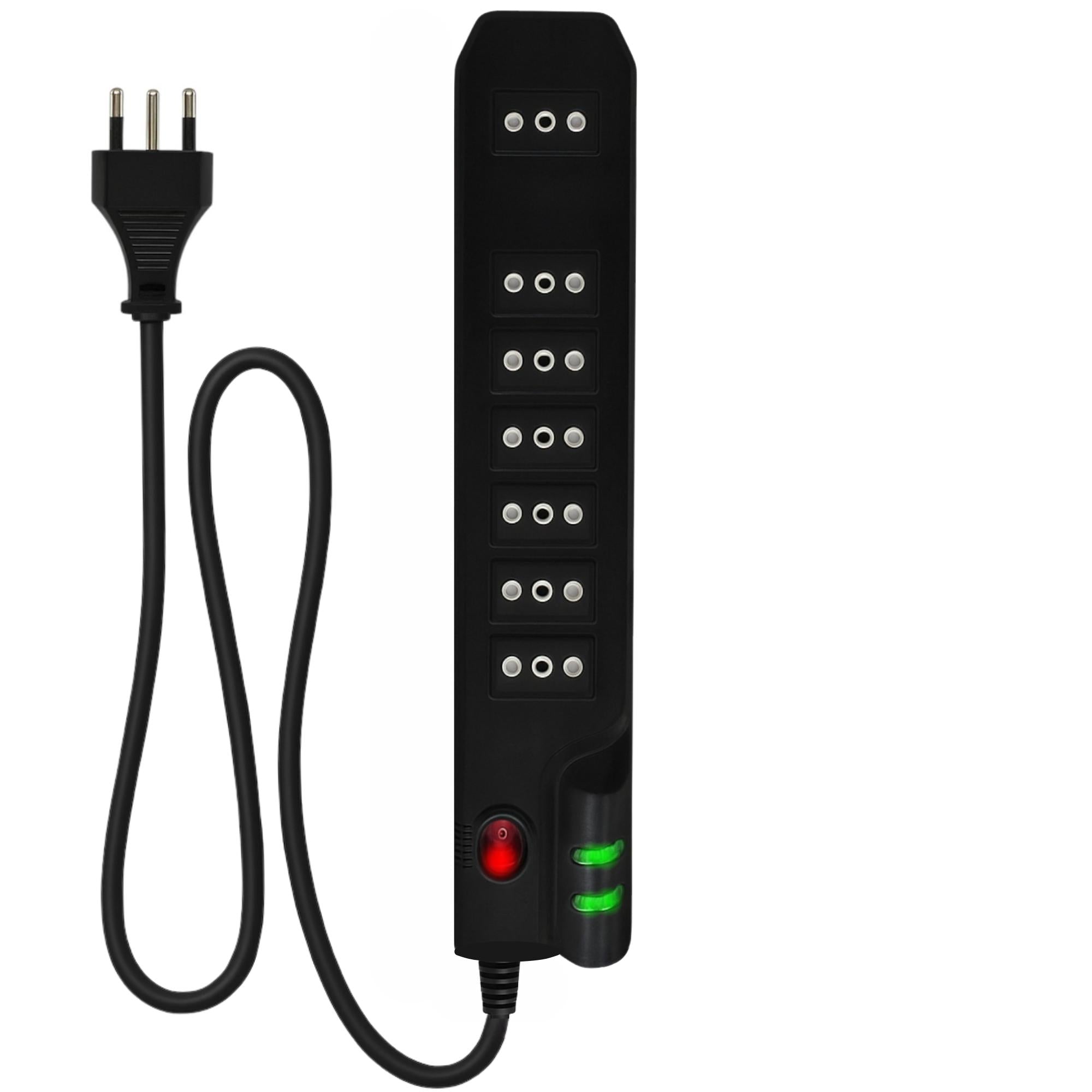 Alargador 2.1MTS 7 Salidas con Proteciónde Voltaje 2500W SEC