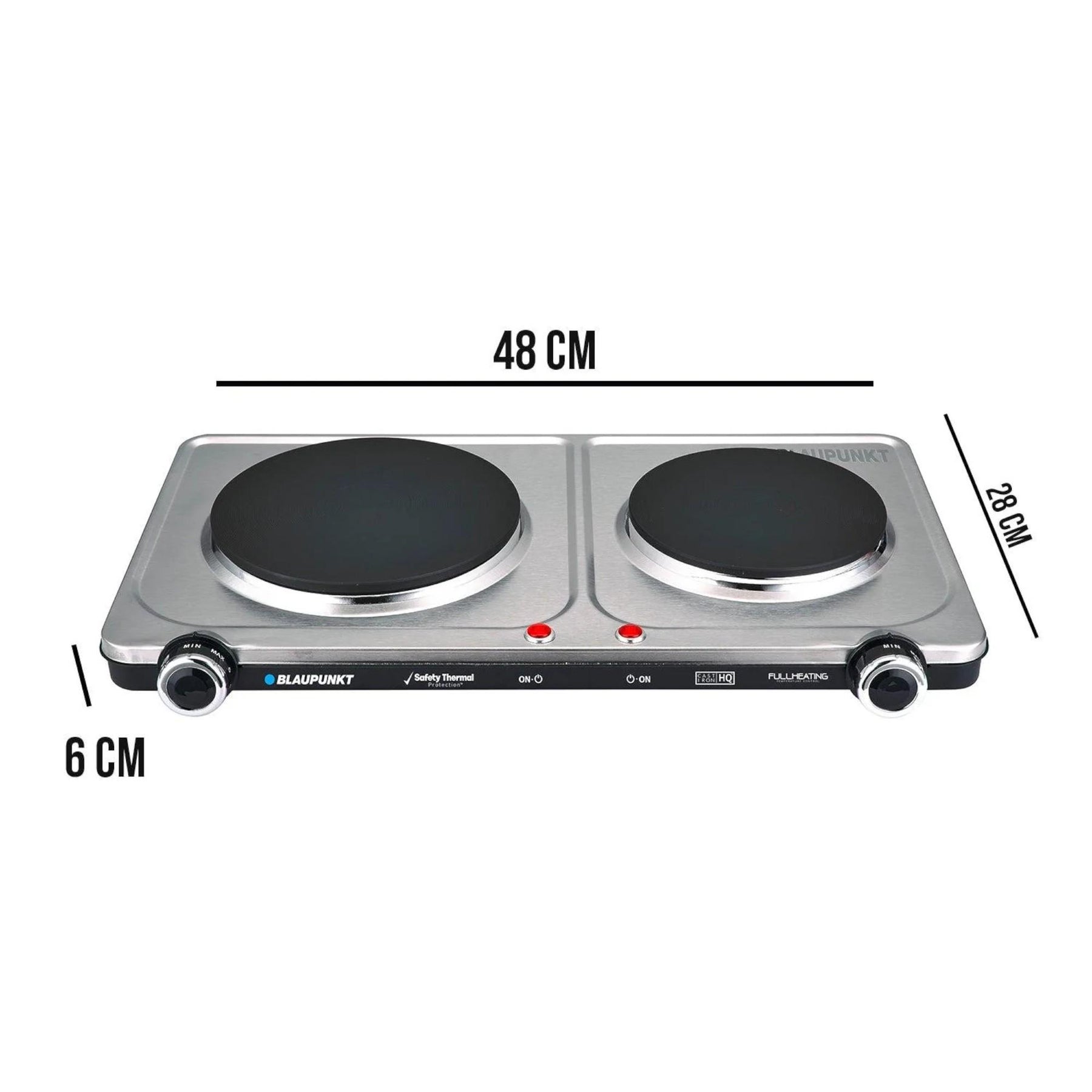 Cocina Encimera Eléctrica Inox Dual Burner 2400W AE12900 SEC