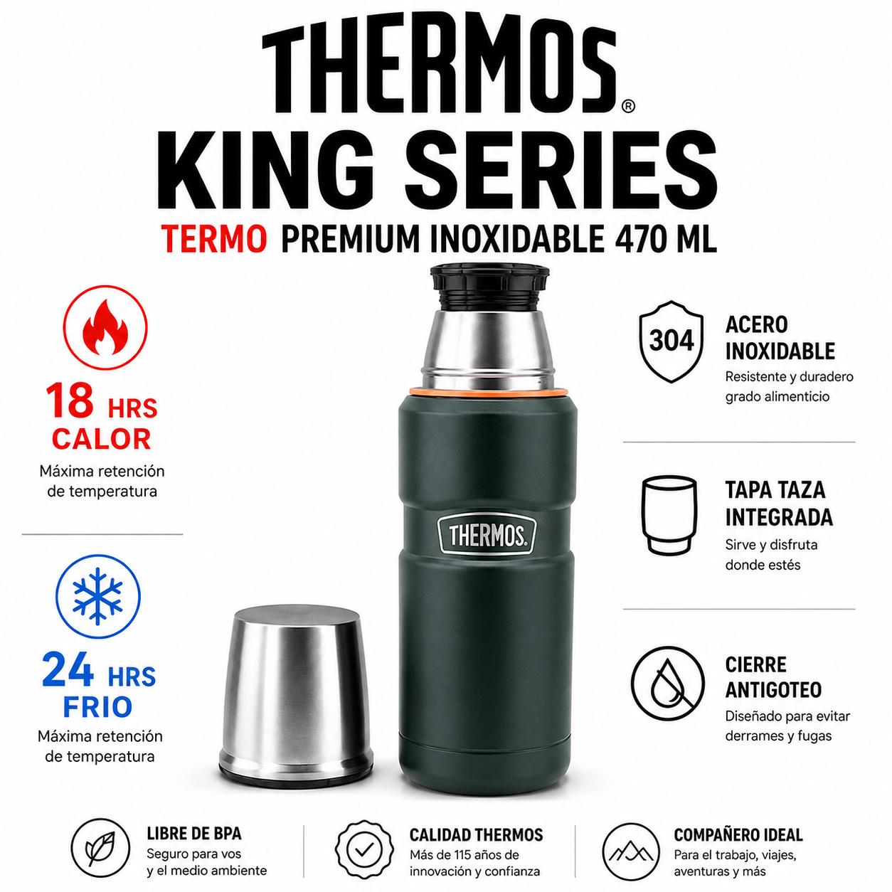 Termo Premium Inoxidable 470ML SK2000 Geen Edition 18H/24h