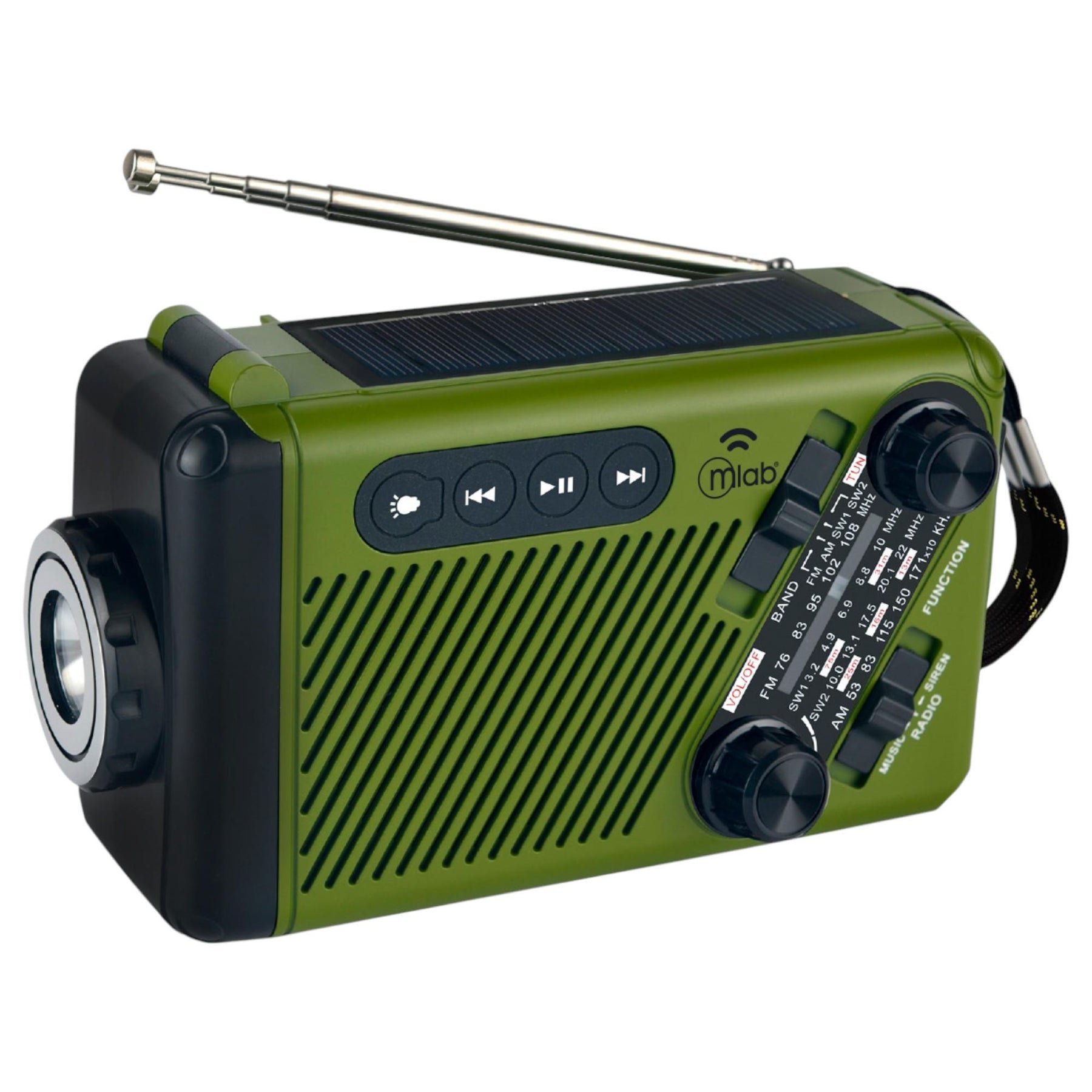 Radio de Emergencia Solar Recargable + Dinamo AM/ FM/ SW/ BT Green Edition