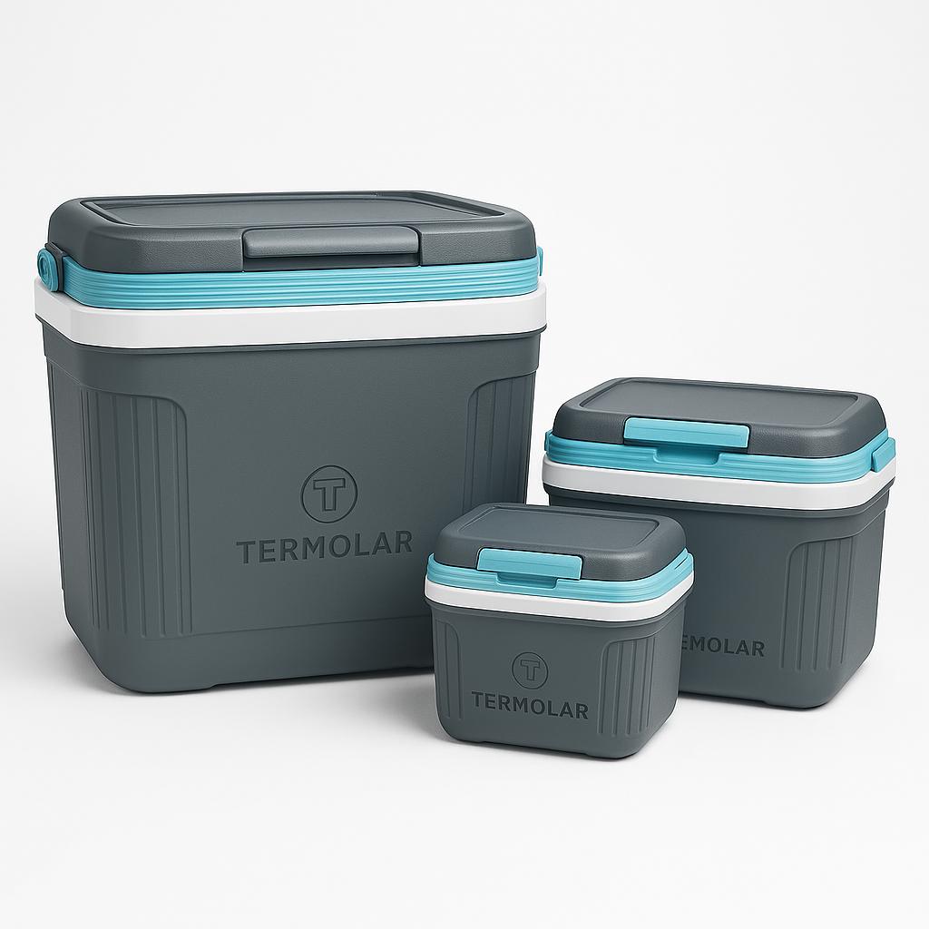 Kit de 3 Neveras AirFlow 12H Frio/ 24 Caliente  32L- 20L- 8L Termolar Gris