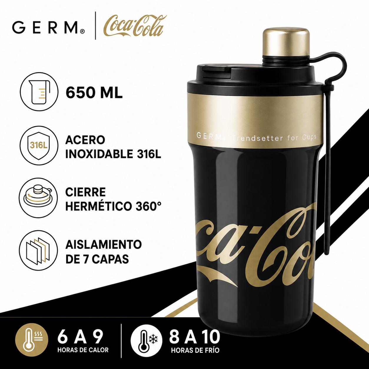 Vaso Térmico MUG Germ Coca-Cola Acero Inoxidable 650ML Black