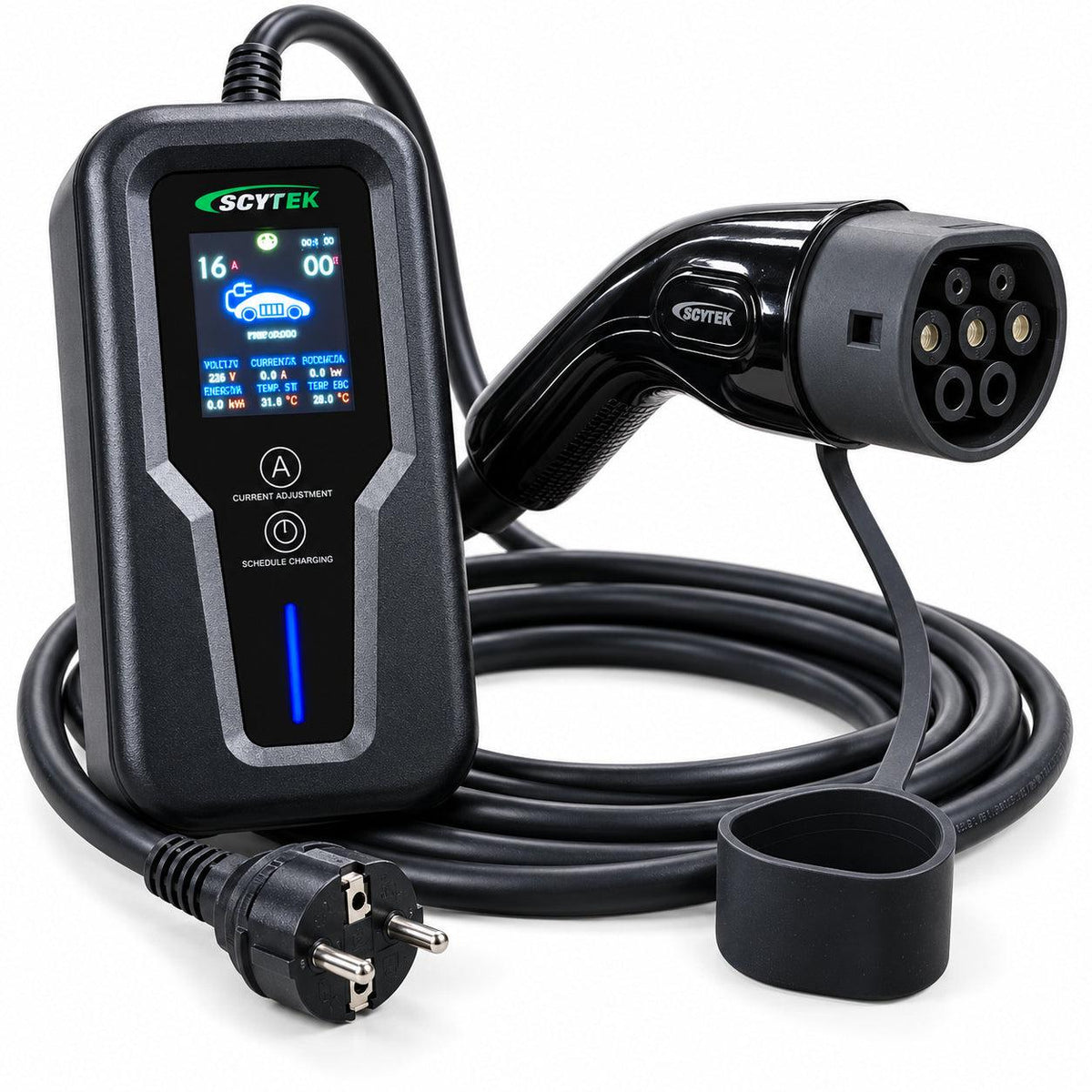 Cargador Auto Eléctrico Portátil Tipo 2 3,5kW 16A