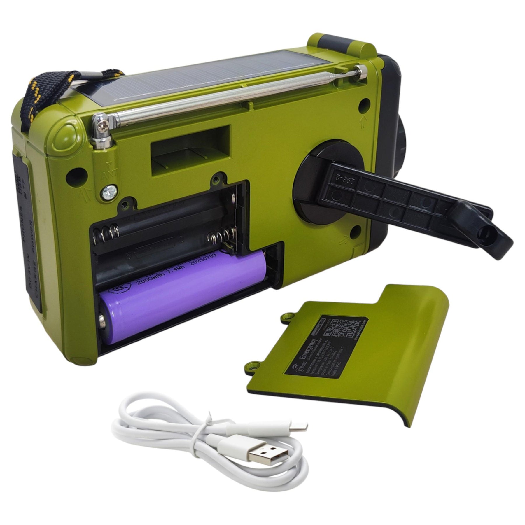 Radio de Emergencia Solar Recargable + Dinamo AM/ FM/ SW/ BT Green Edition