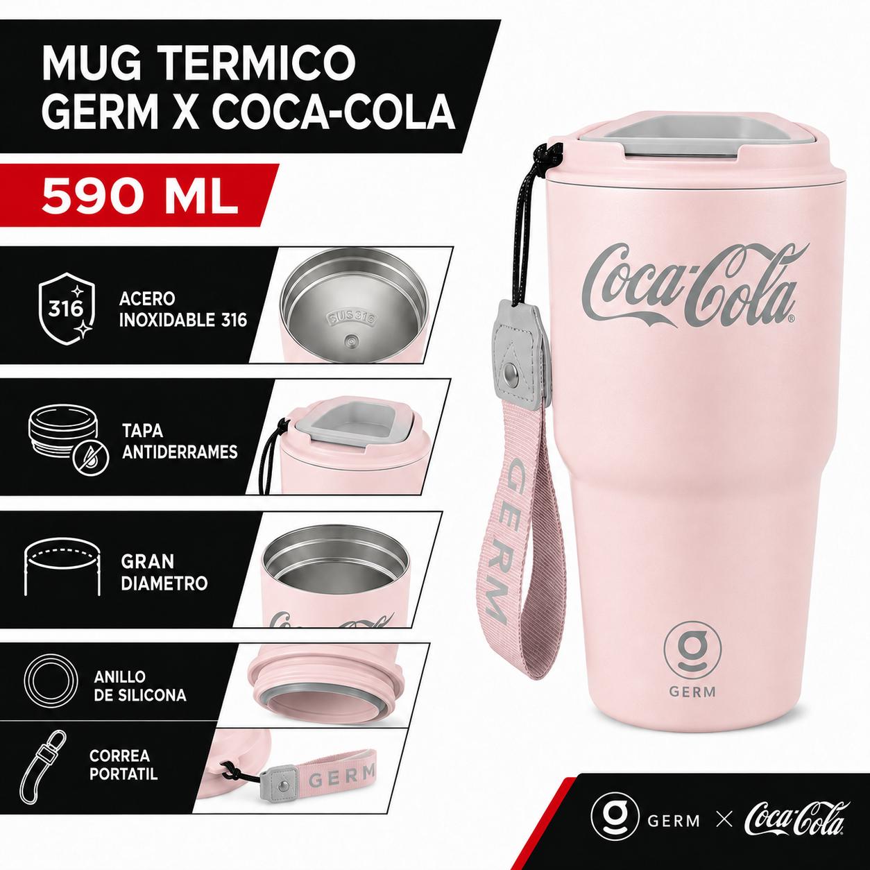 Vaso Térmico MUG Germ Coca-Cola 590ML Pink Edition