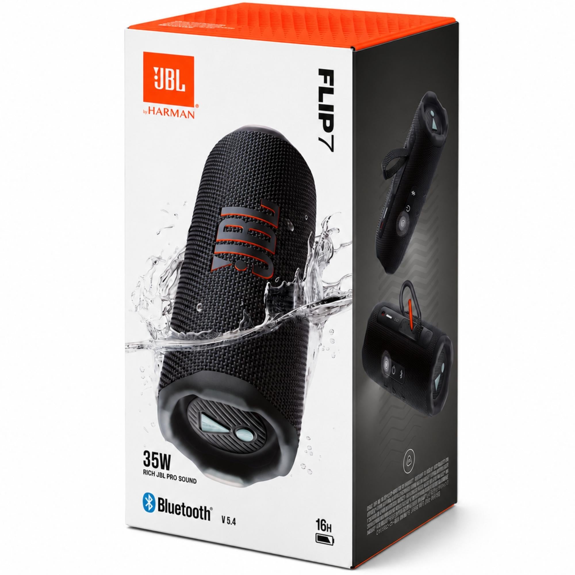 Parlante Blueooth JBL Flip 7 BLK Waterproof 35W Sound Boost