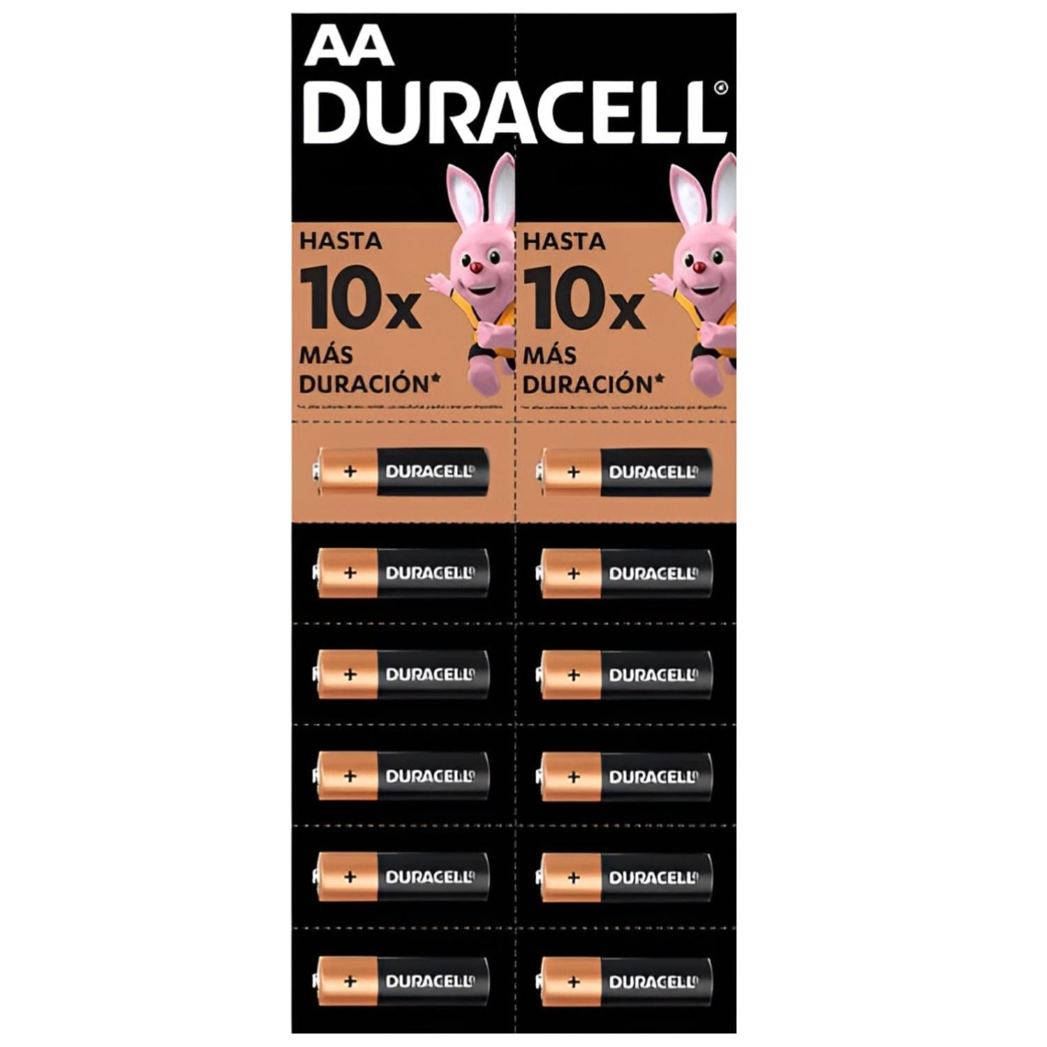 Pack de 12 Pilas Duracell AA Alcalina 1.5 V de Larga Duración