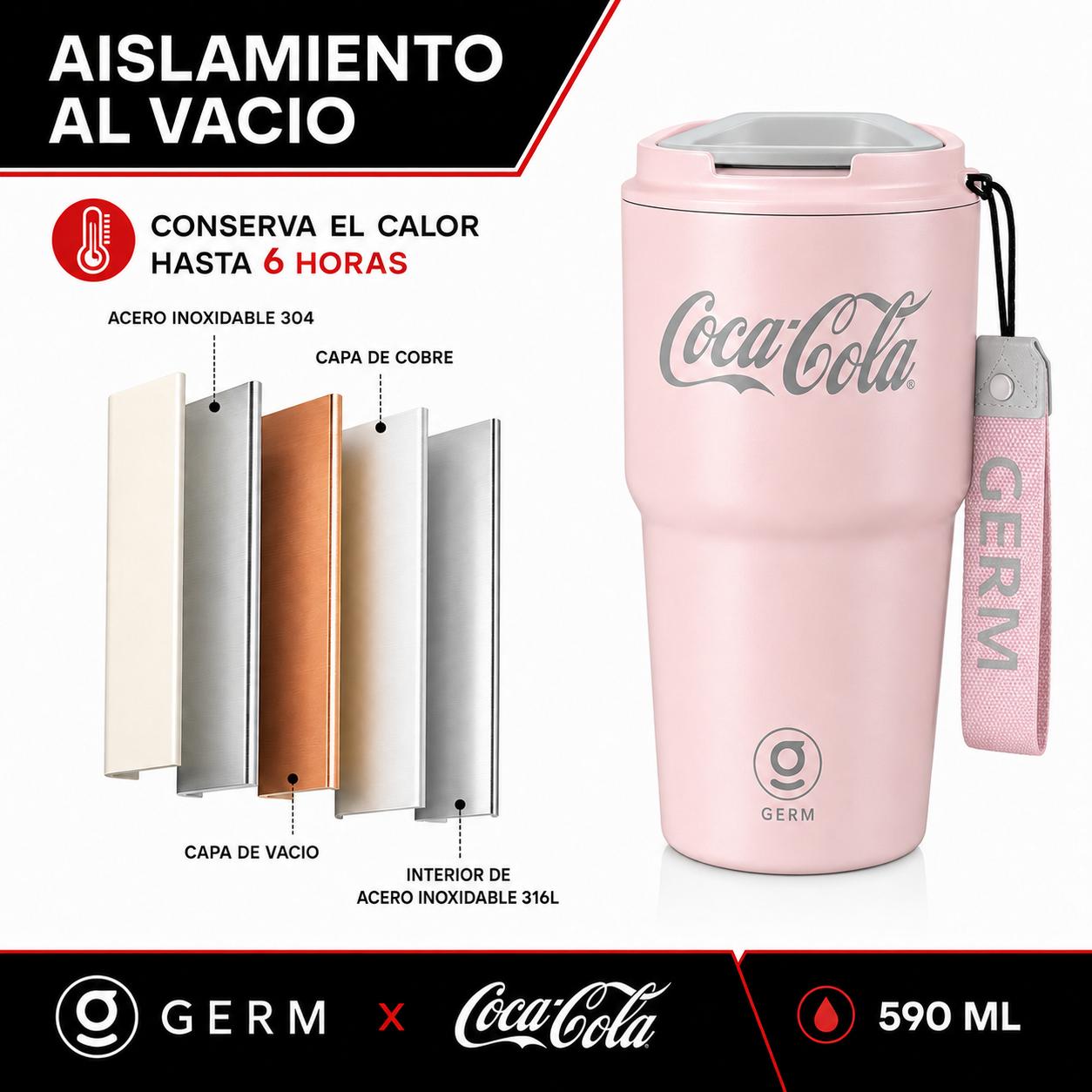 Vaso Térmico MUG Germ Coca-Cola 590ML Pink Edition