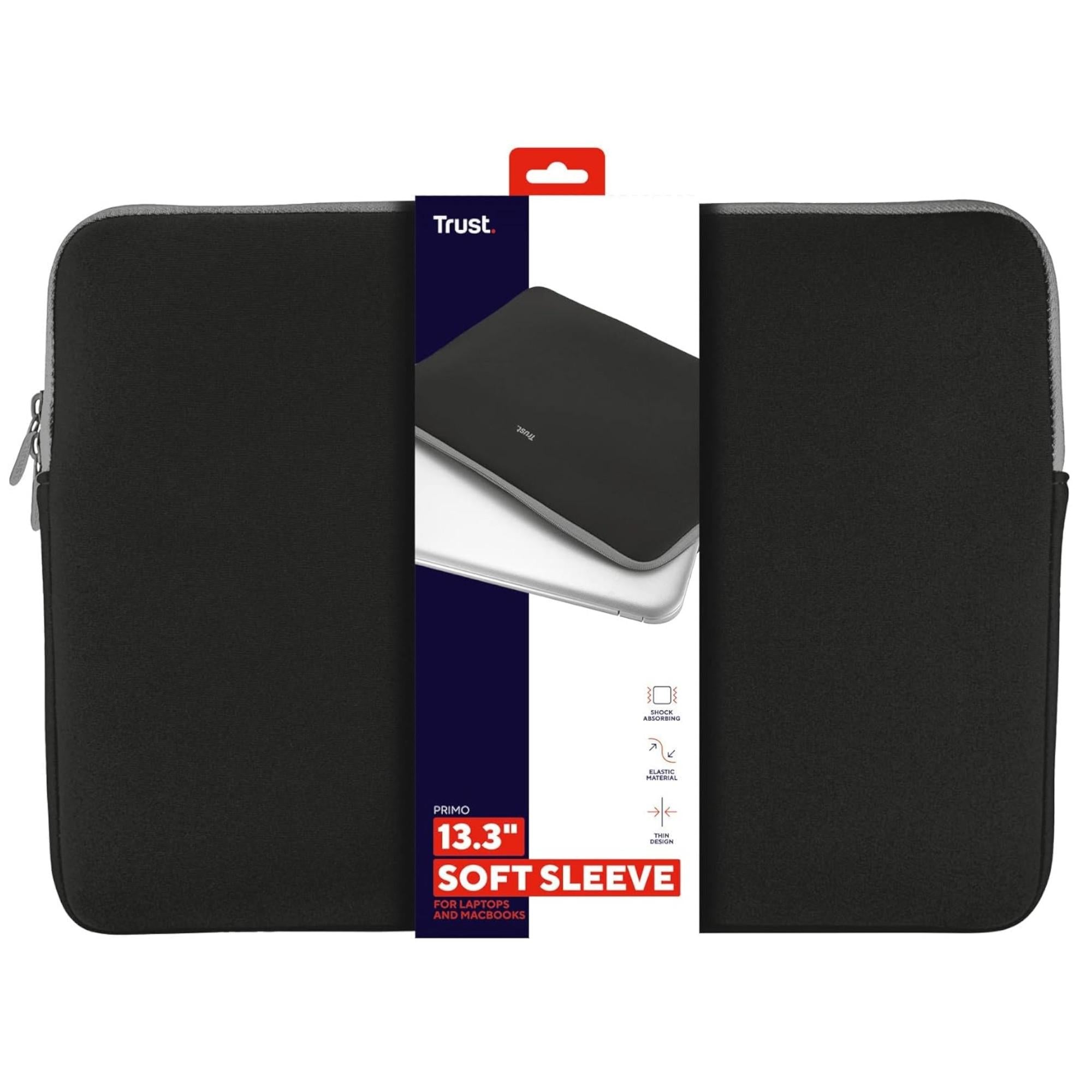 Funda Notebook & Macbook Trust Primo Sleeve Soft 13.3" Black