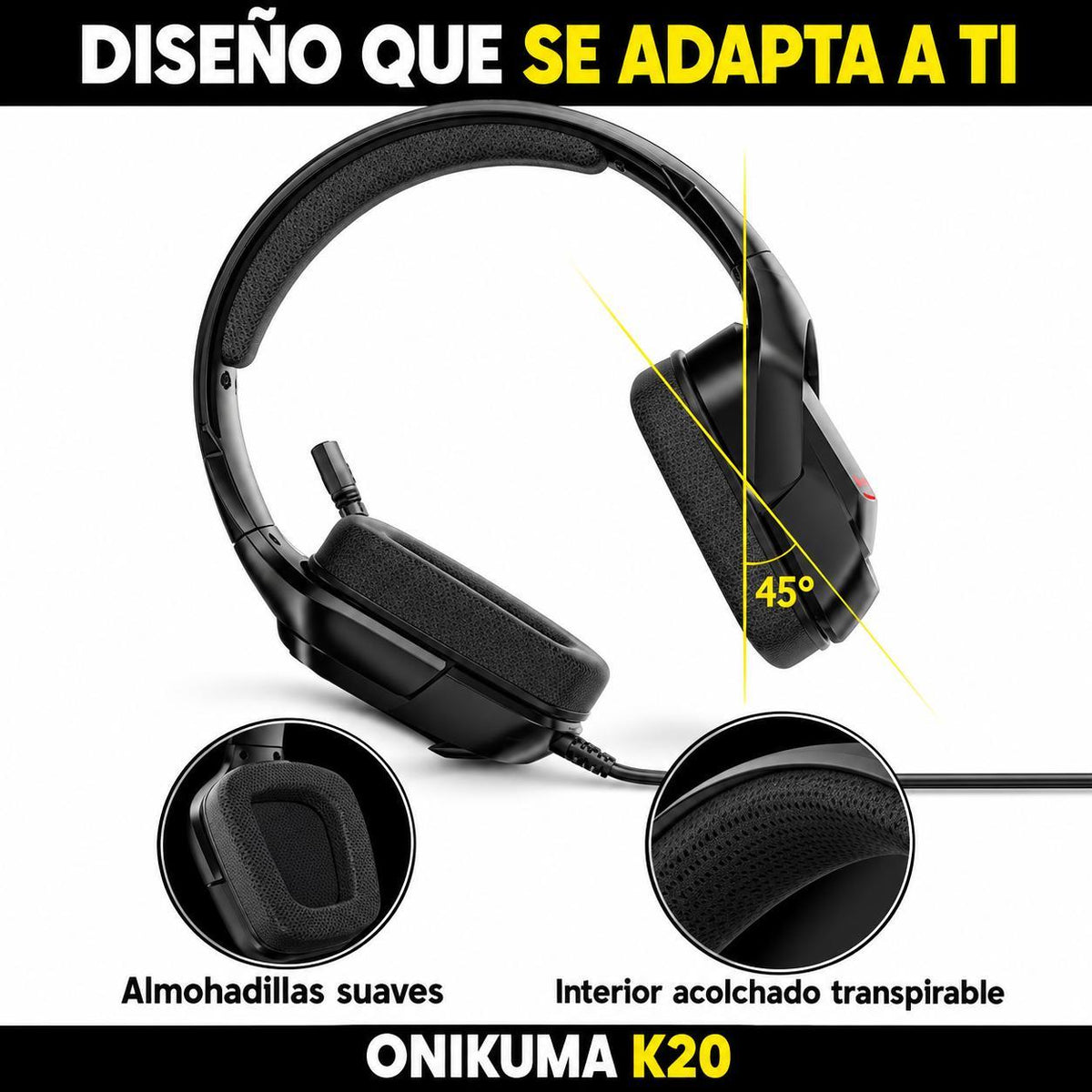 Audífonos Gamer RGB Negro con Micrófono V2 Edition