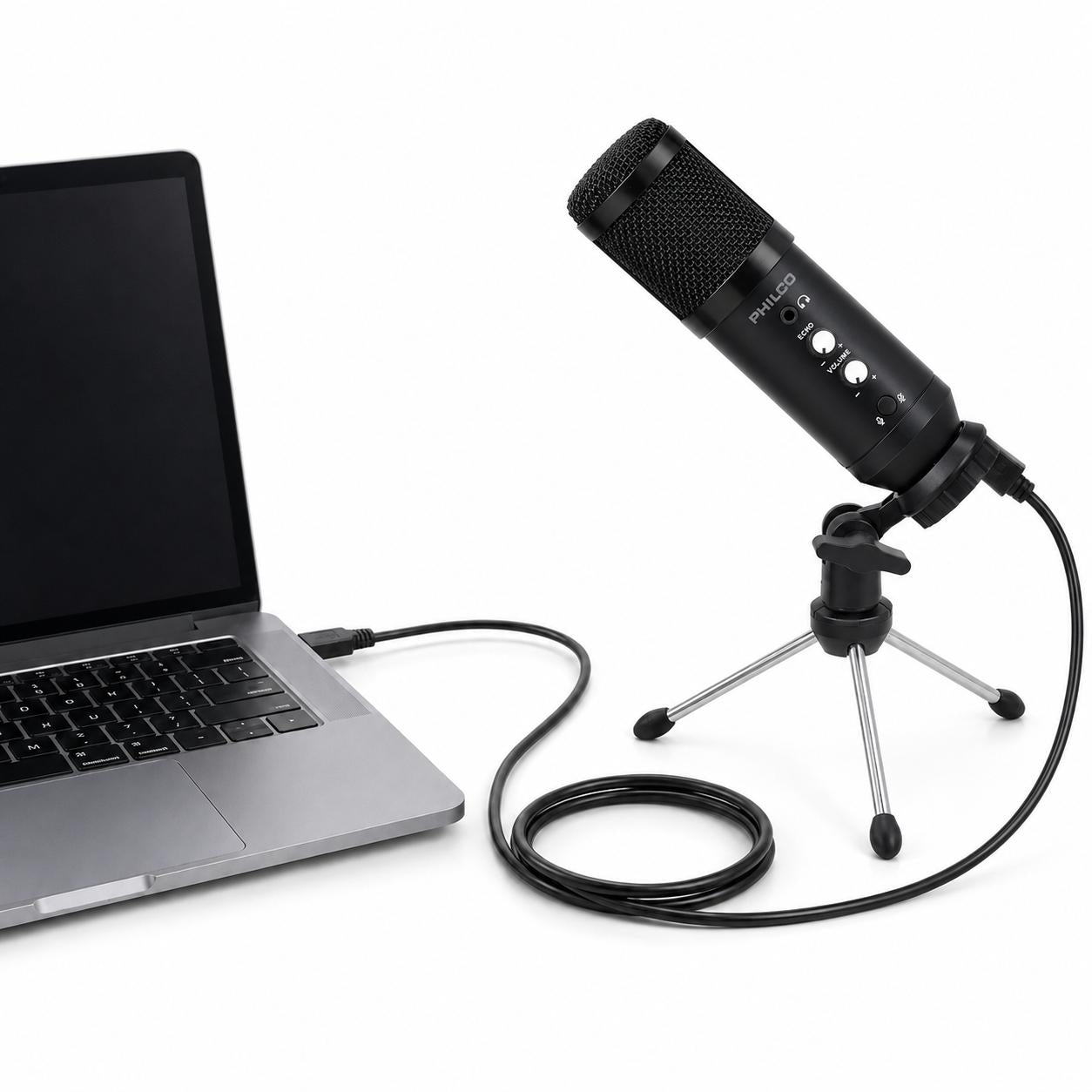 Micrófono Condensador USB Antipop Alta Fidelidad con Trípode