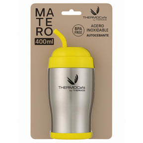 Vaso Térmico MUG Matero Inoxidable Thermos Amarillo 400ML