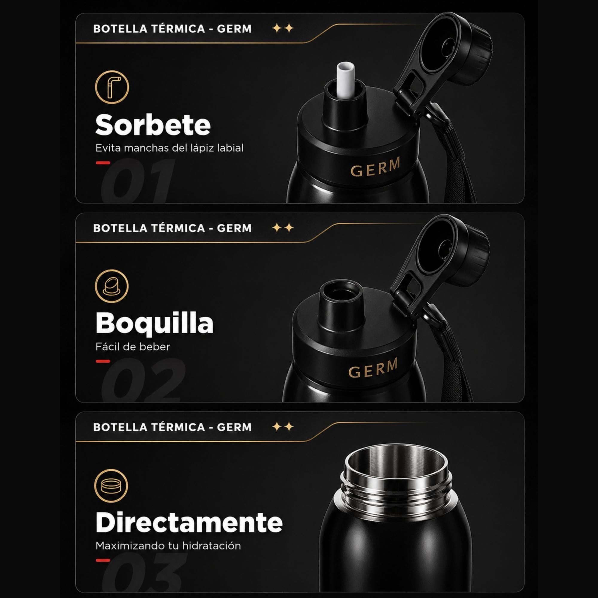 Termo Inoxidable GERM Coca-Cola 580ML Black Edition