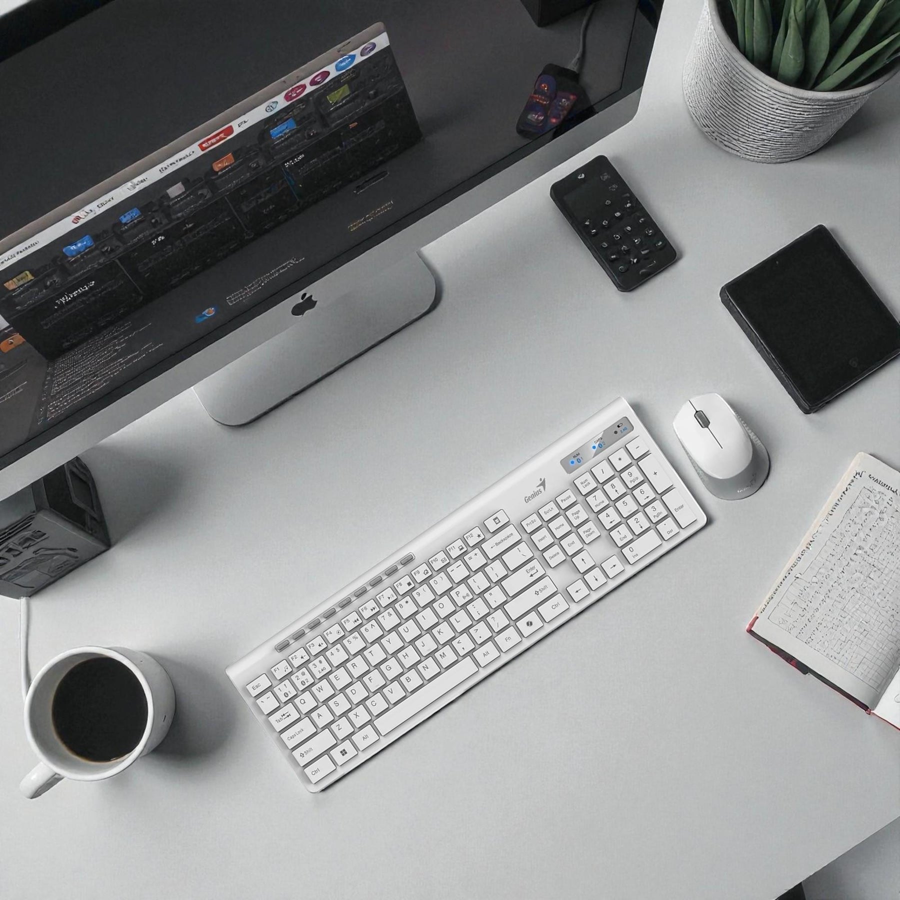 Teclado y Mouse Dual Wireless Bluetooth  + USB 2G Copilot AI