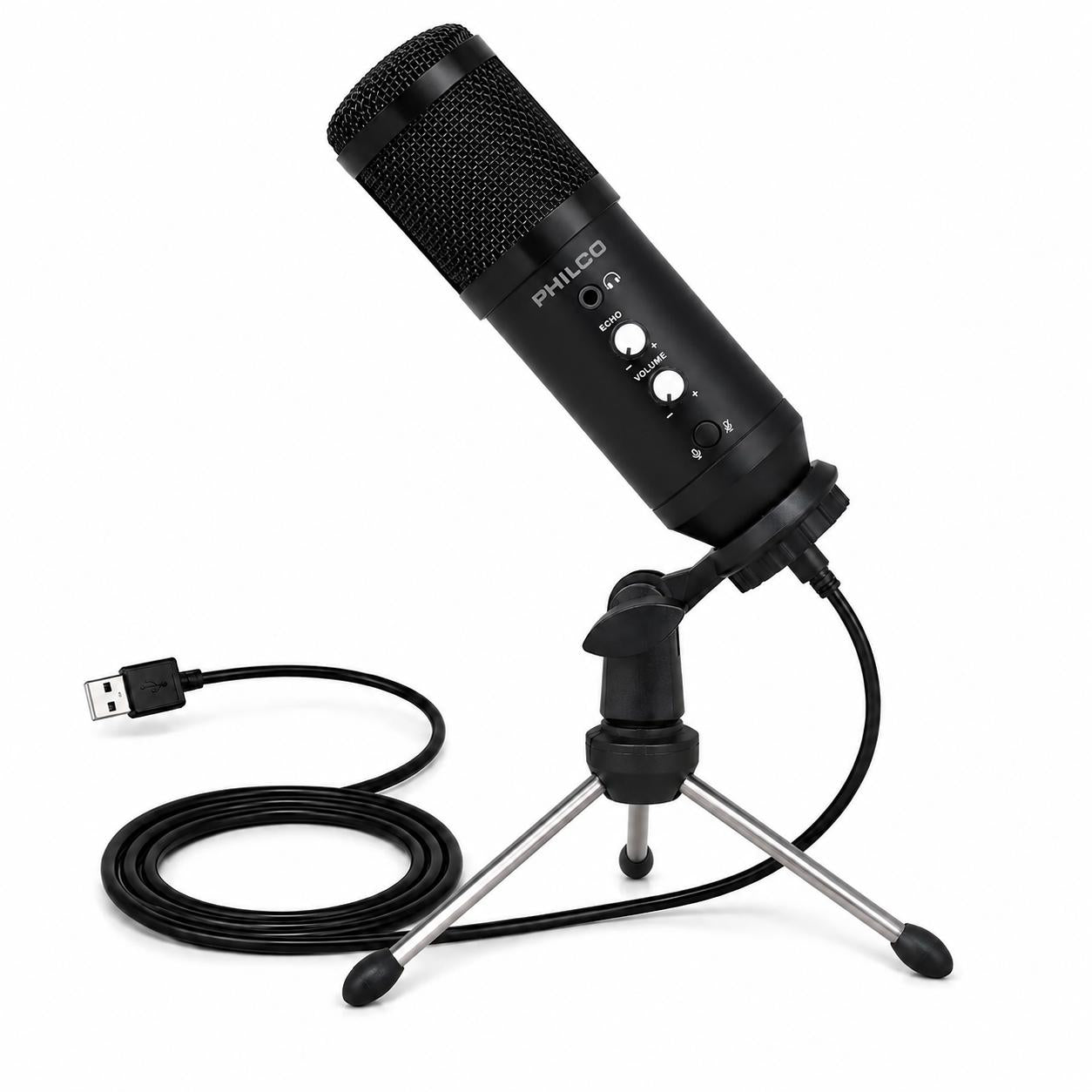 Micrófono Condensador USB Antipop Alta Fidelidad con Trípode