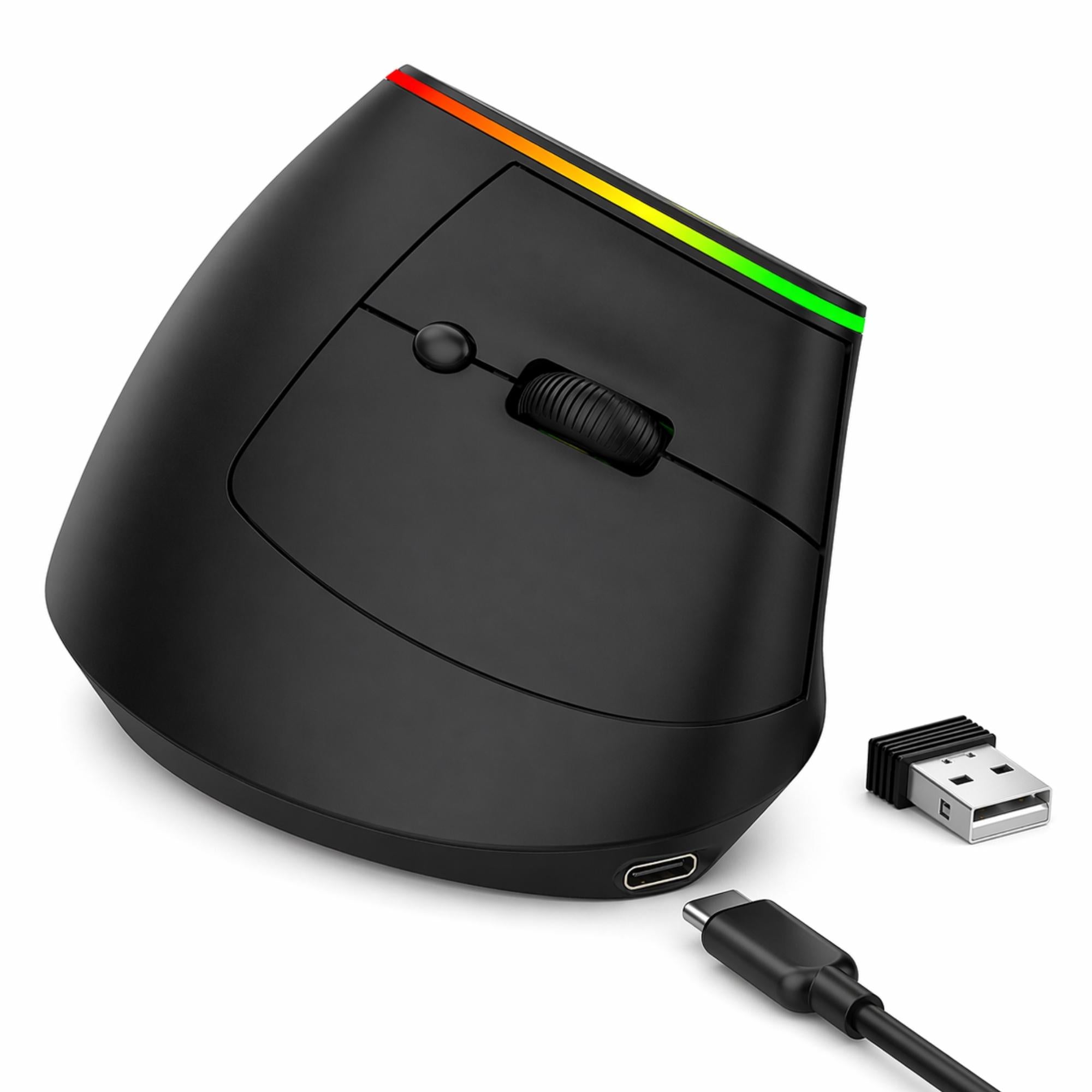 Mouse Vertical Ergonómico Dual Wireless Bluetooth Recargable