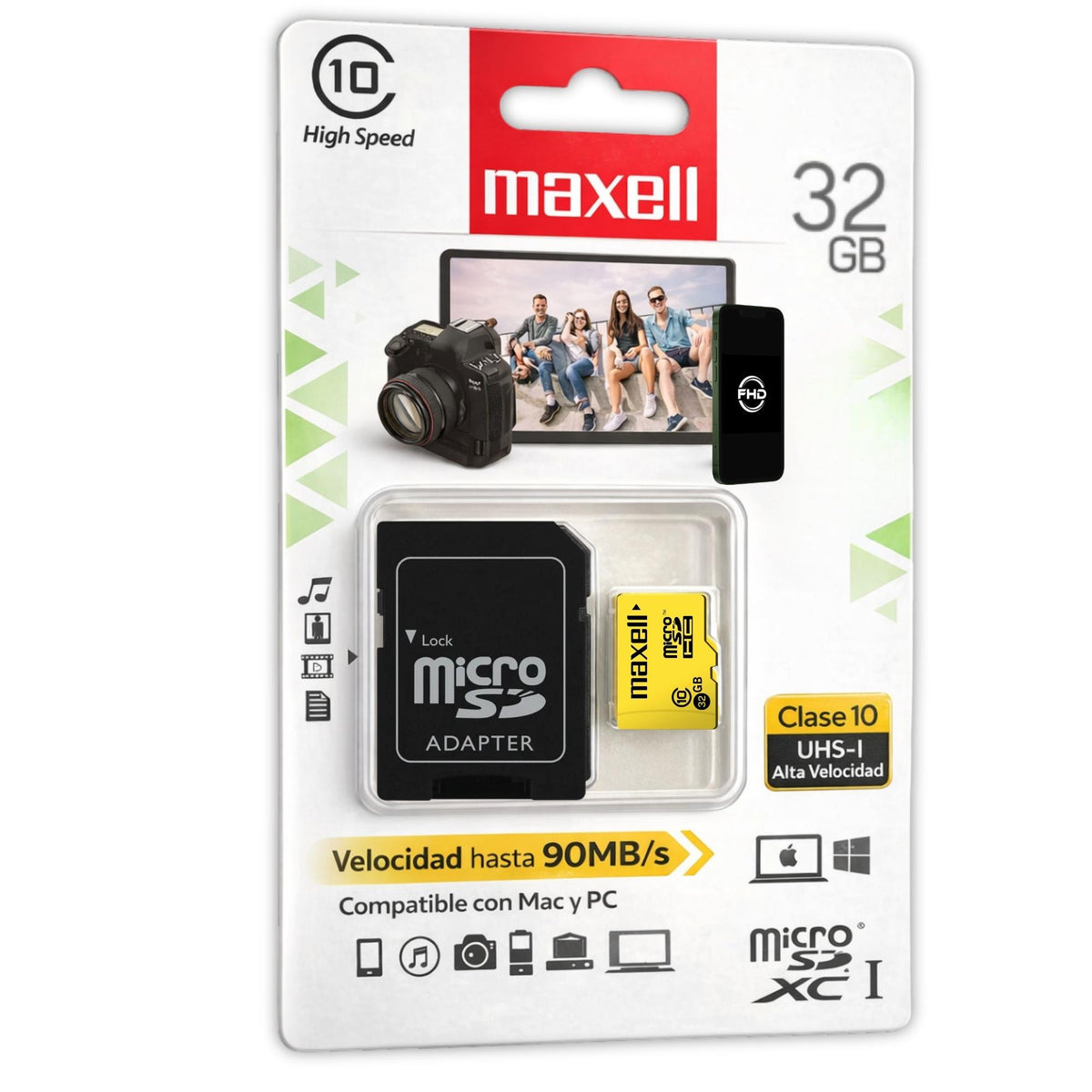 Memoria MicroSD Maxell 32GB Clase 10 High Speed UHS-1