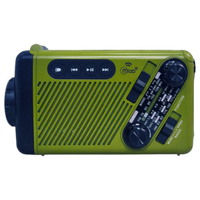 Radio de Emergencia Solar Recargable + Dinamo AM/ FM/ SW/ BT Green Edition