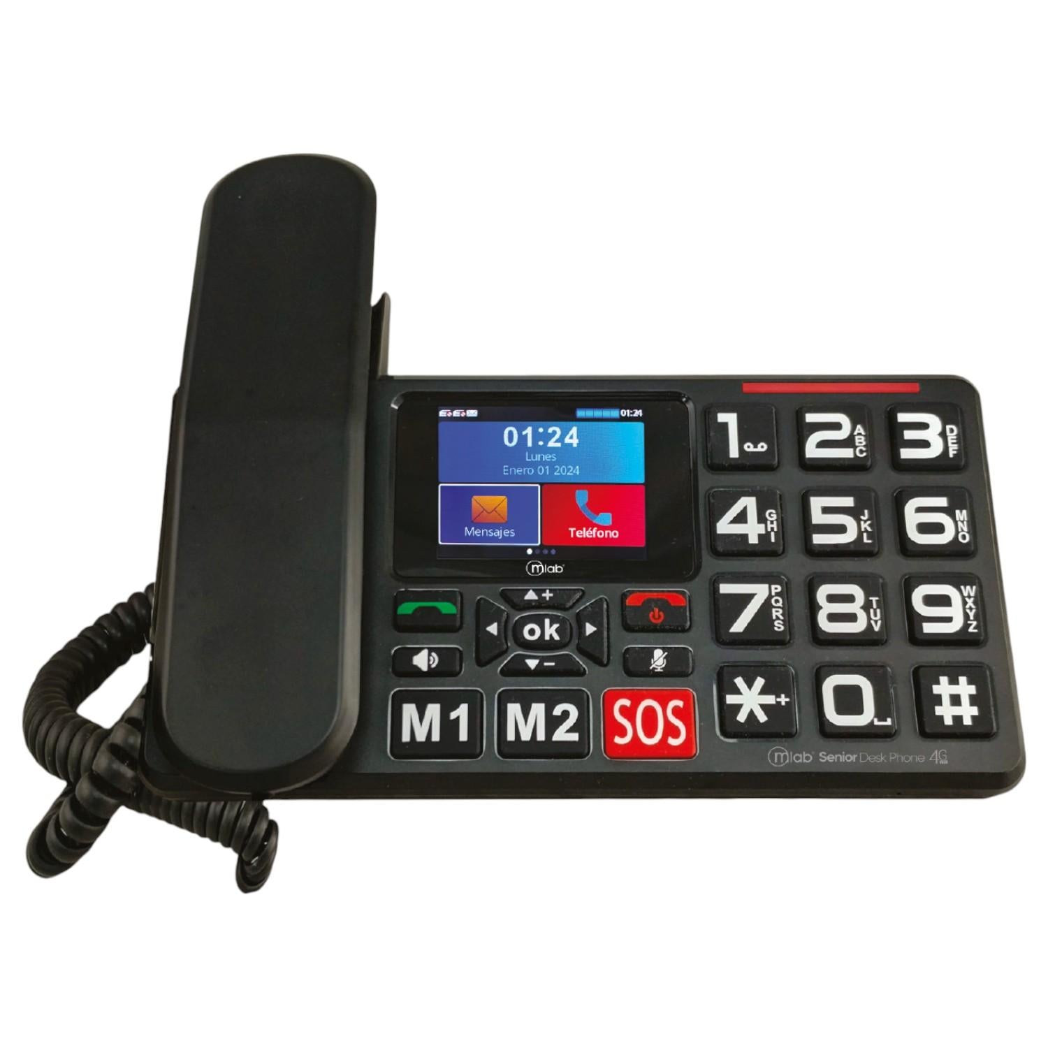 Teléfono Senior de Mesa 4G LTE con Pantalla y Botón S O S