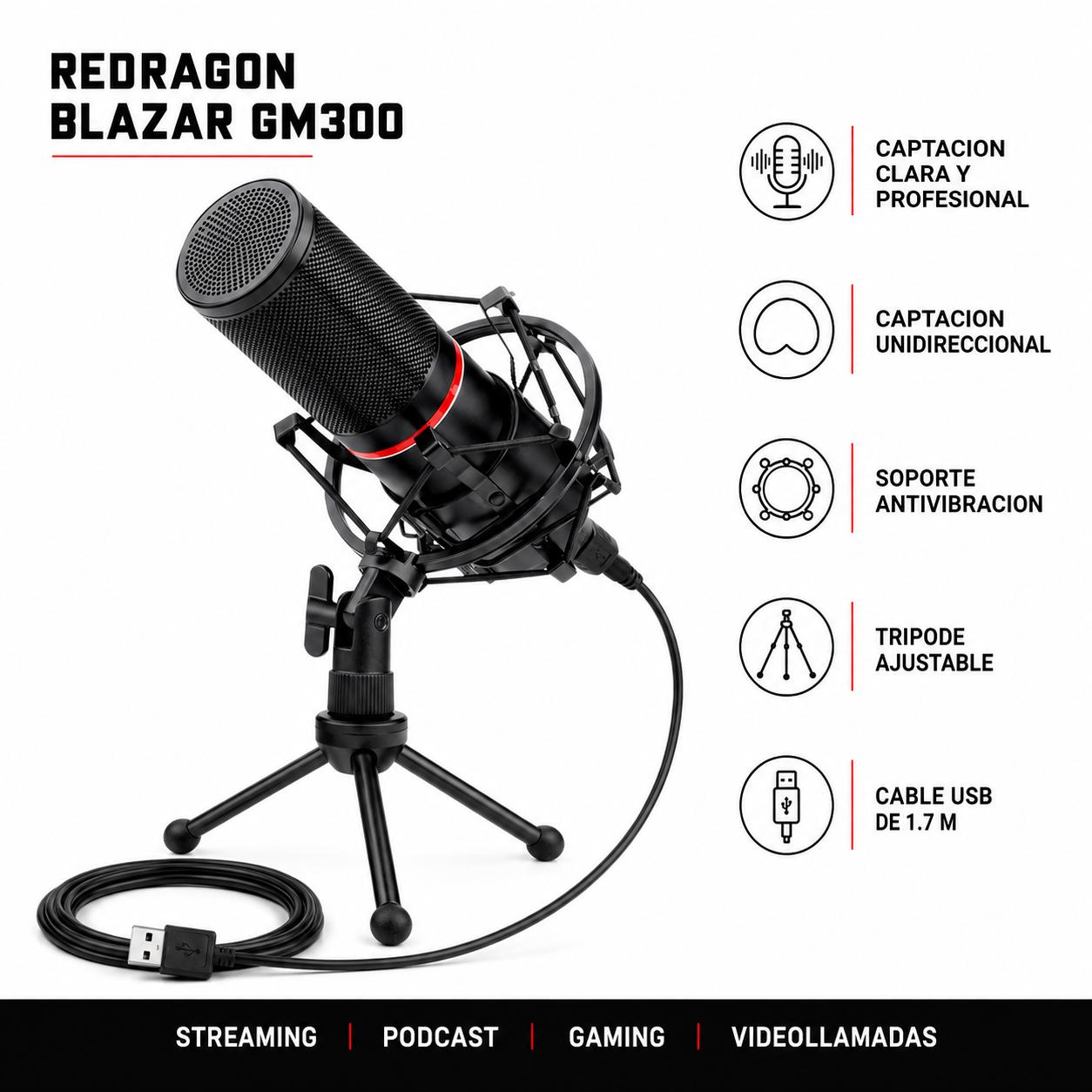 Micrófono Profesional Condensador USB  Blazar GM300