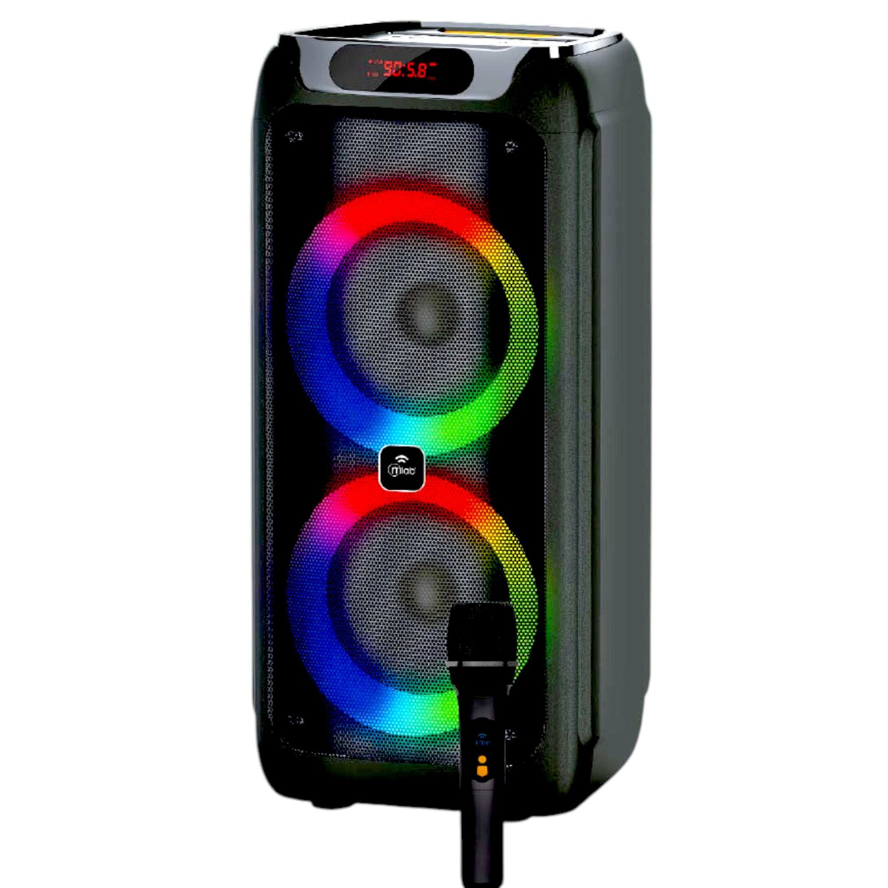Parlante Karaoke Flaming BIG BASS Dual 8" MicWireless 60WRMS 09566