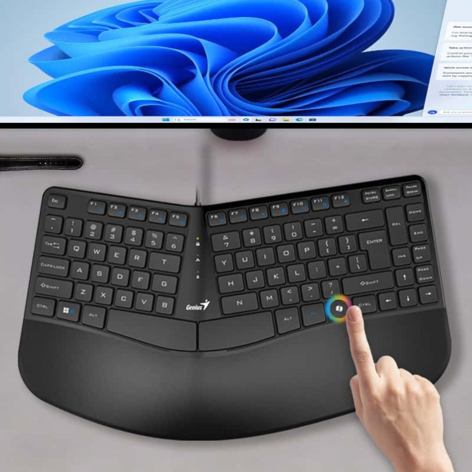 Teclado Ergonómico con apoya Muñecas Enterprise Copilot AI
