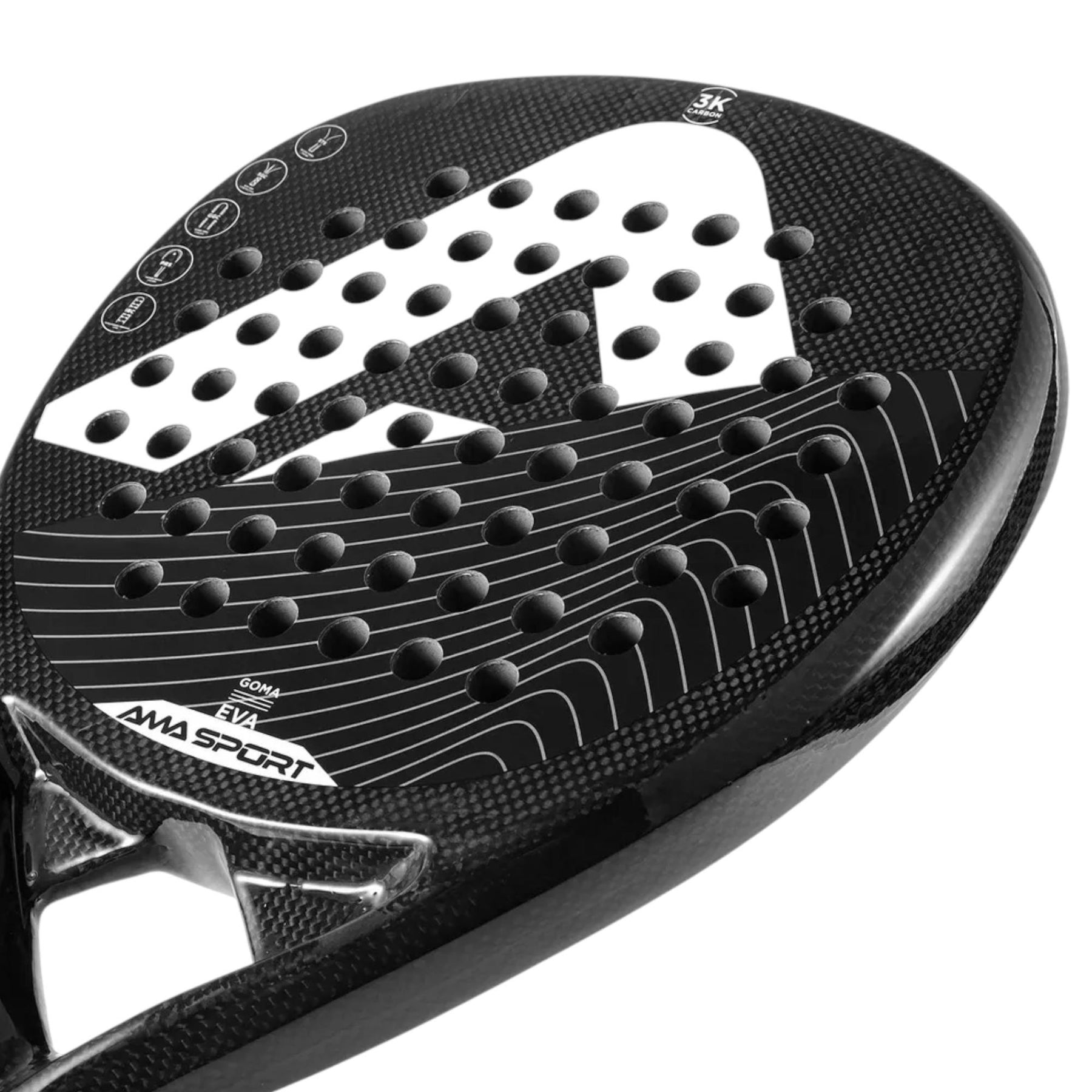 Pala de Padel Ama Sport Fibra de Carbono Reforzada 12K EVA