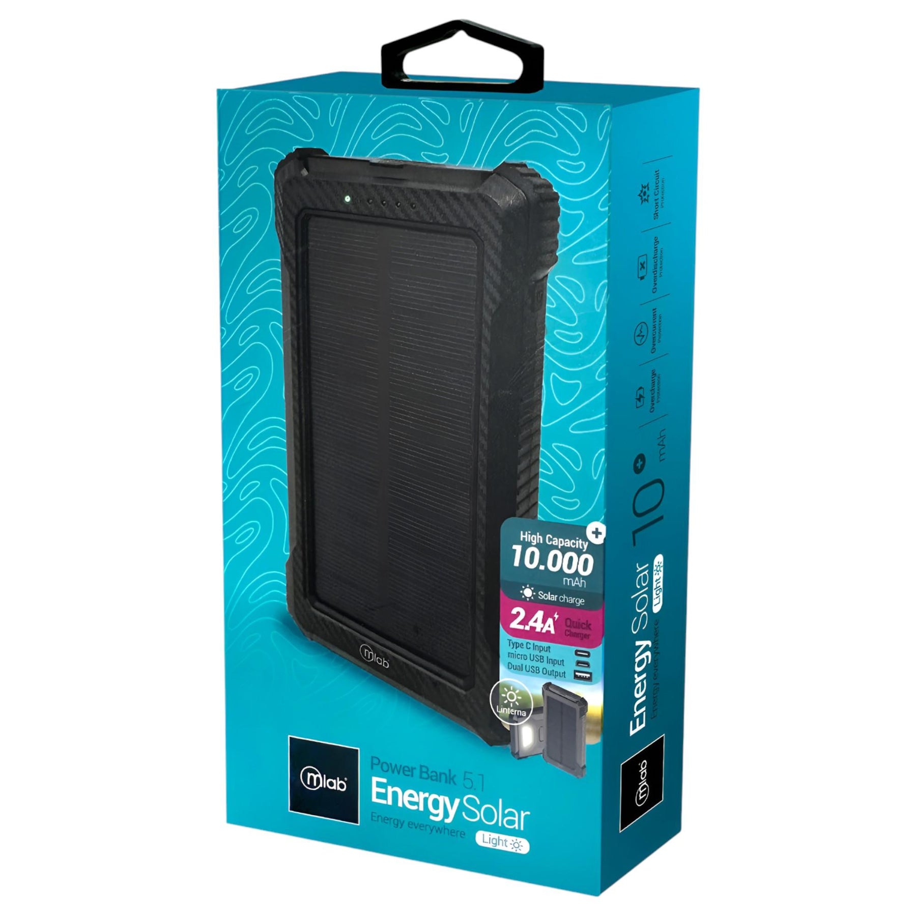 Powerbank Solar Outdoor Multipuertos 10000maH Carga Rápida