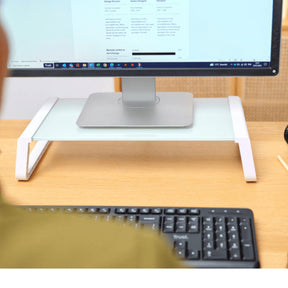 Soporte de Monitor Trust Monta Premium Tempered GLASS White