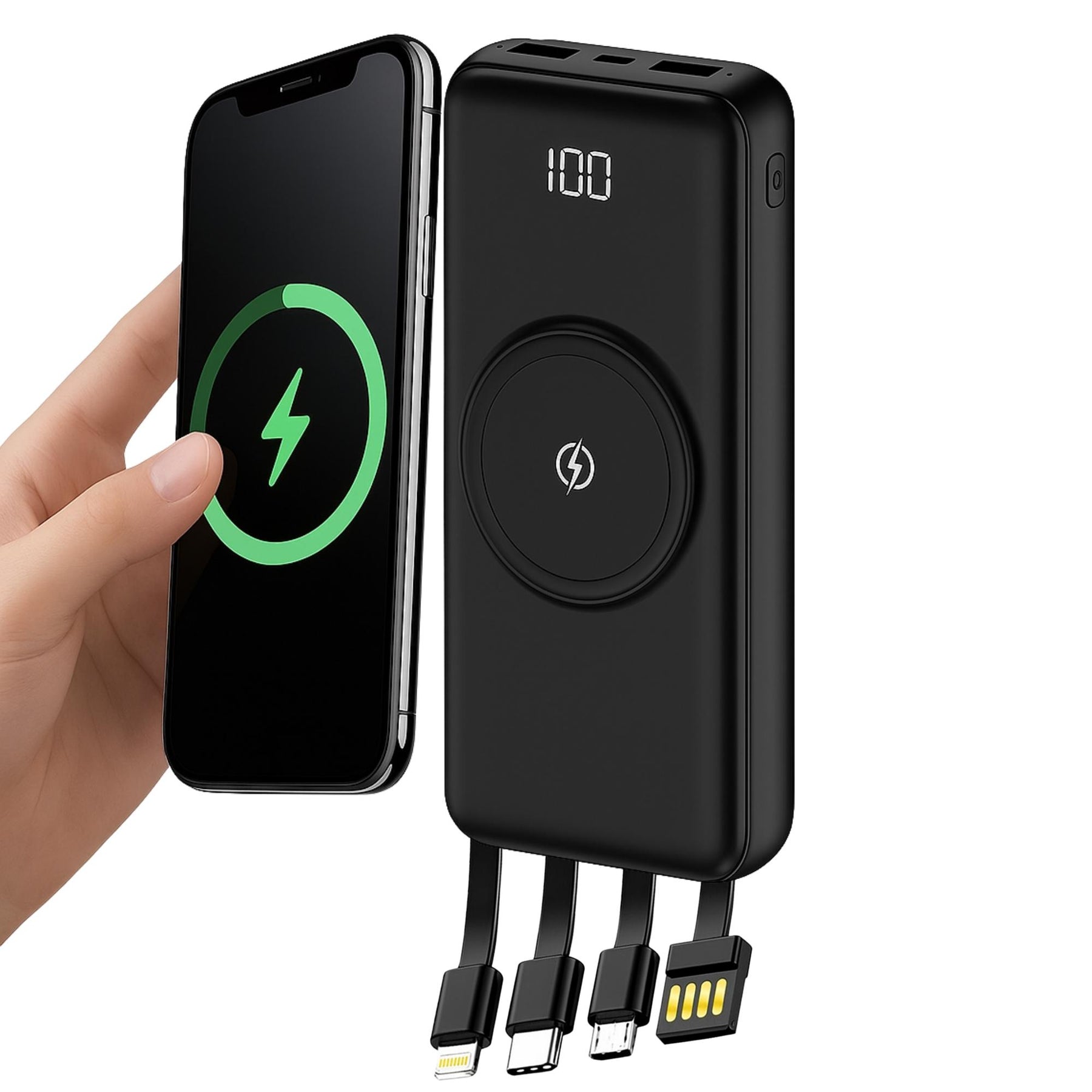 Powerbank Magnético 20000mAh con Carga Rápida e Inalámbricae