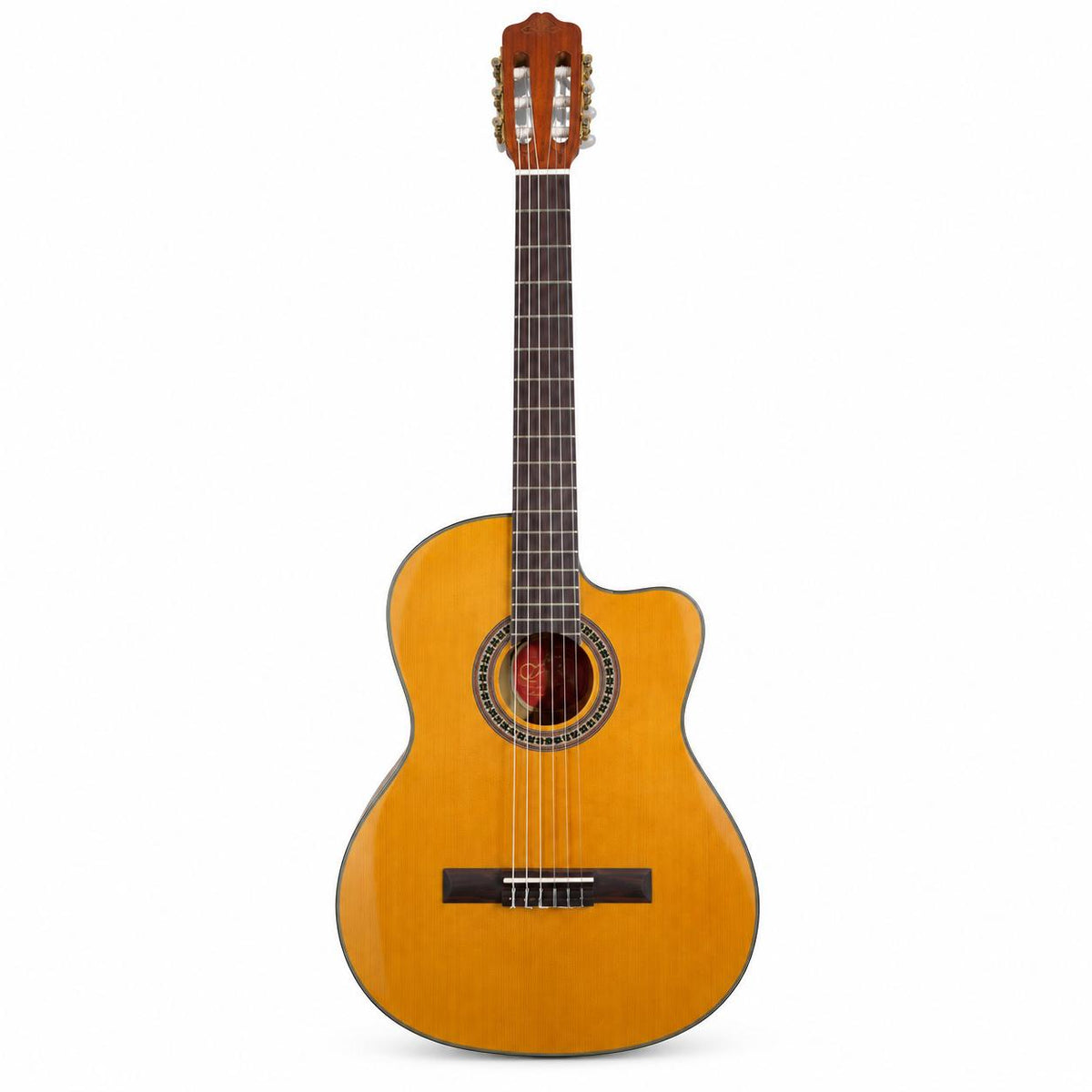 Guitarra Electroacústica Sevillana Cutaway Ultra Delgada Natural con Ecualizador y Funda
