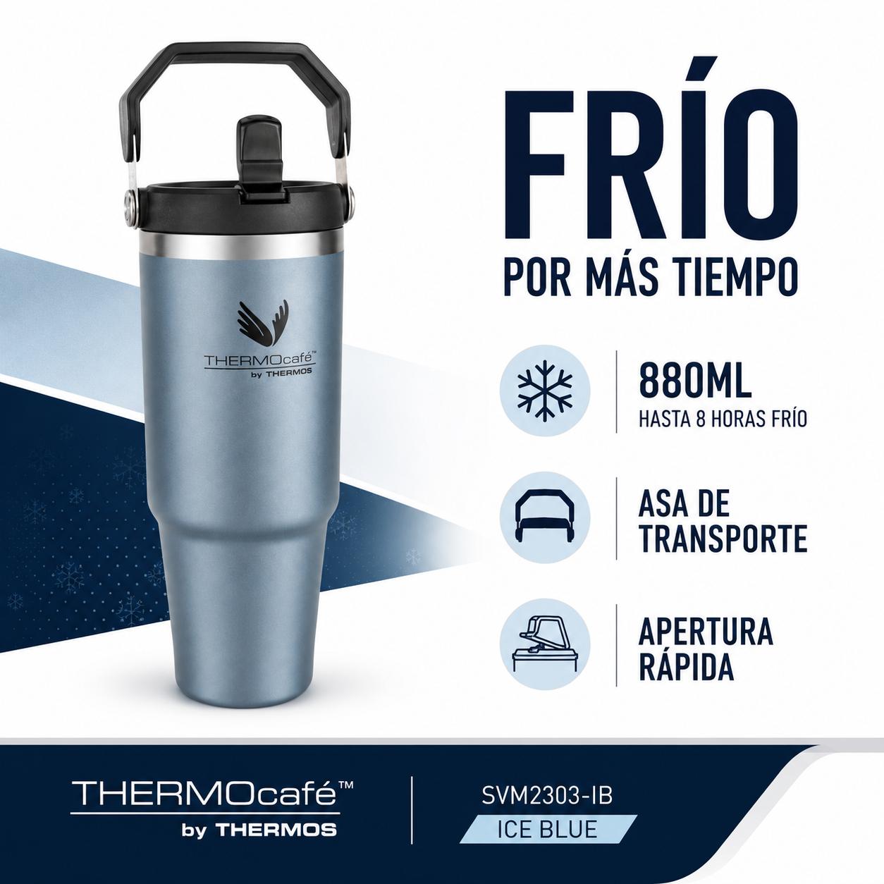 Vaso Térmico MUG Inox para Liquidos Frios 880ML Ice Blue
