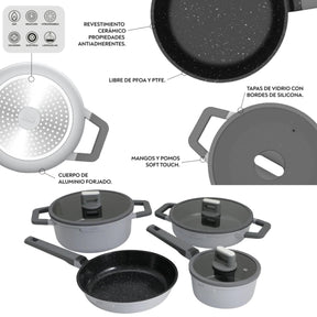 Pack Batería de Cocina Profesional KW Forged Aluminum / Ceramic