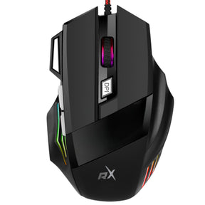 Mouse ReptileX Ergonomico RX-0047 RGB | 7 Botones | 2400 DPI