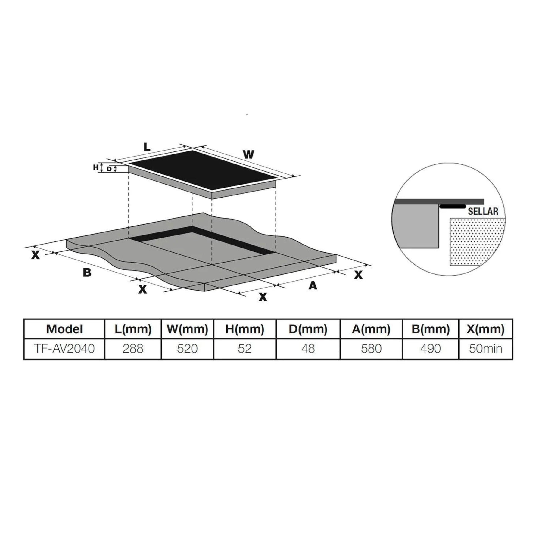 Cocina Eléctrica Encimera Dual Vitrocerámica Touch 3200W SEC