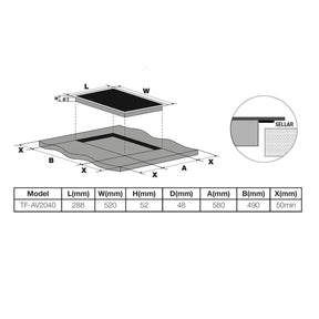 Cocina Eléctrica Encimera Dual Vitrocerámica Touch 3200W SEC
