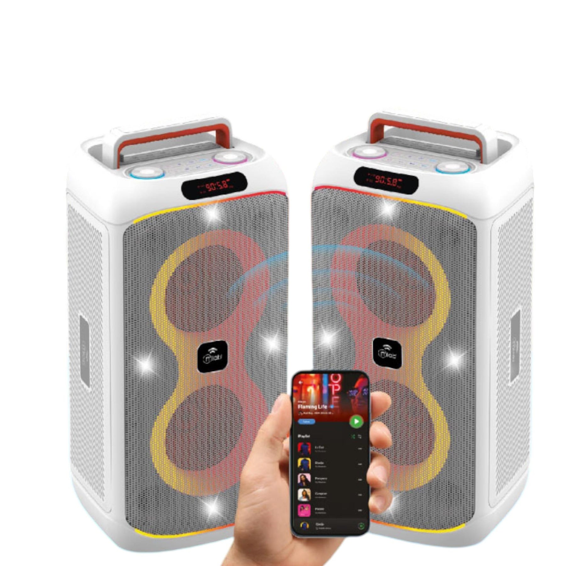 Parlante Karaoke 6" Flaming Party Bass White MicWireless 45W