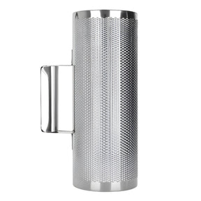 Guiro Musical Ultra Compacto Inoxidable 25x7cm con Cepillo