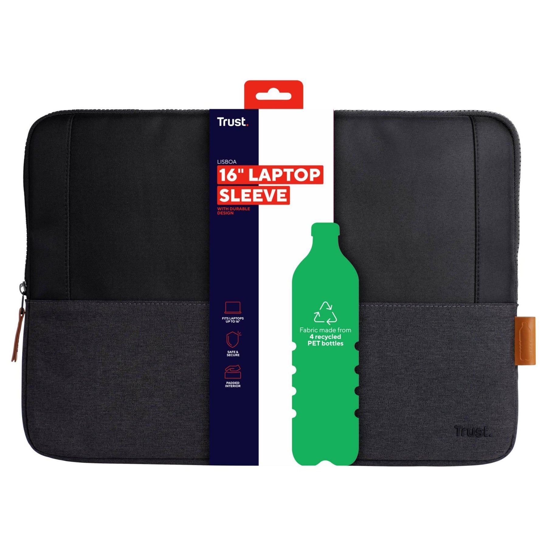 Funda para  Notebooks 16" Max Trust Lisboa Black Pack