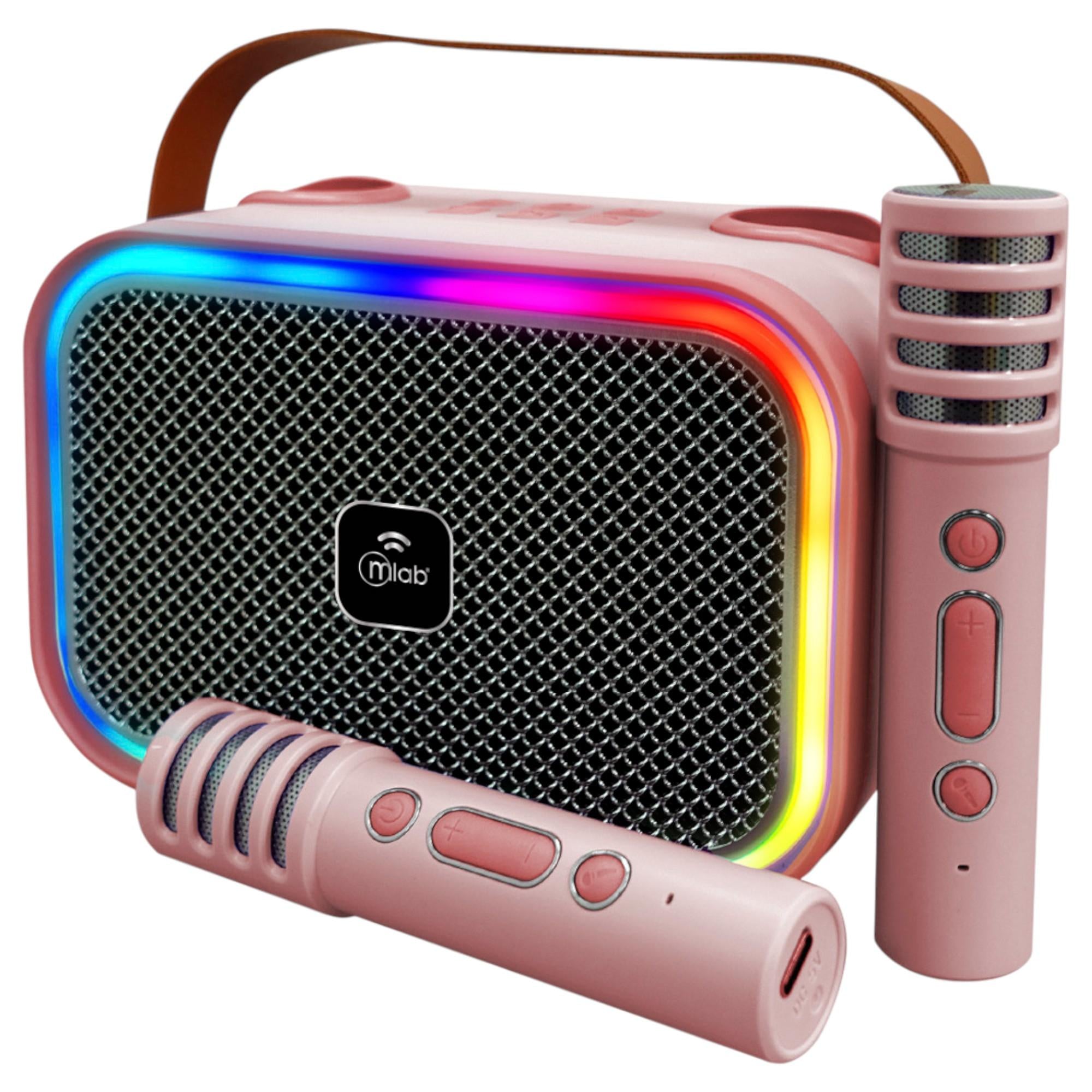 Karaoke Infantil RGB con 2 Micrófonos Inalámbricos Pink My Lil Dual Voice