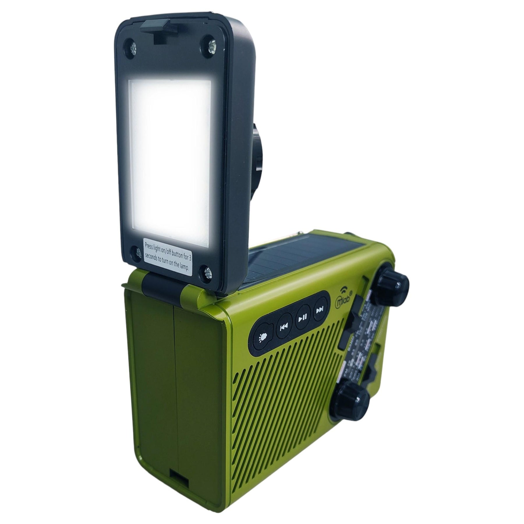 Radio de Emergencia Solar Recargable + Dinamo AM/ FM/ SW/ BT Green Edition